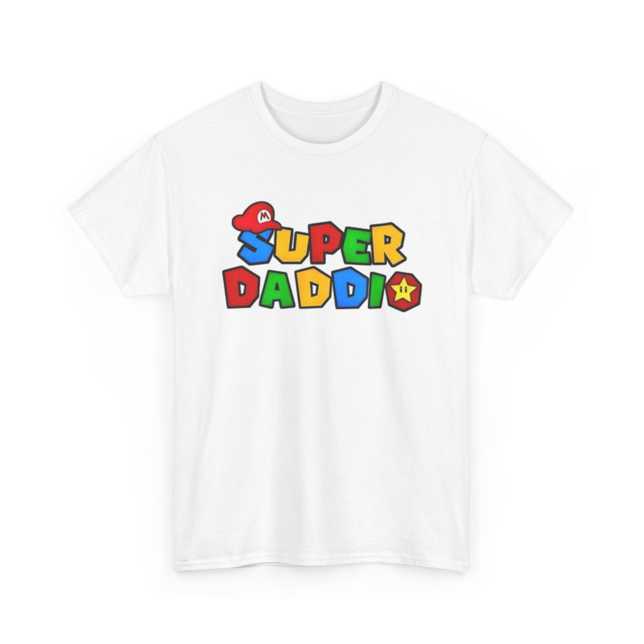 Super Daddio Unisex Heavy Cotton Tee | Funny Dad Shirt, Gift for Father's Day, Casual Wear, Gaming T-Shirt, Family Fun Apparel