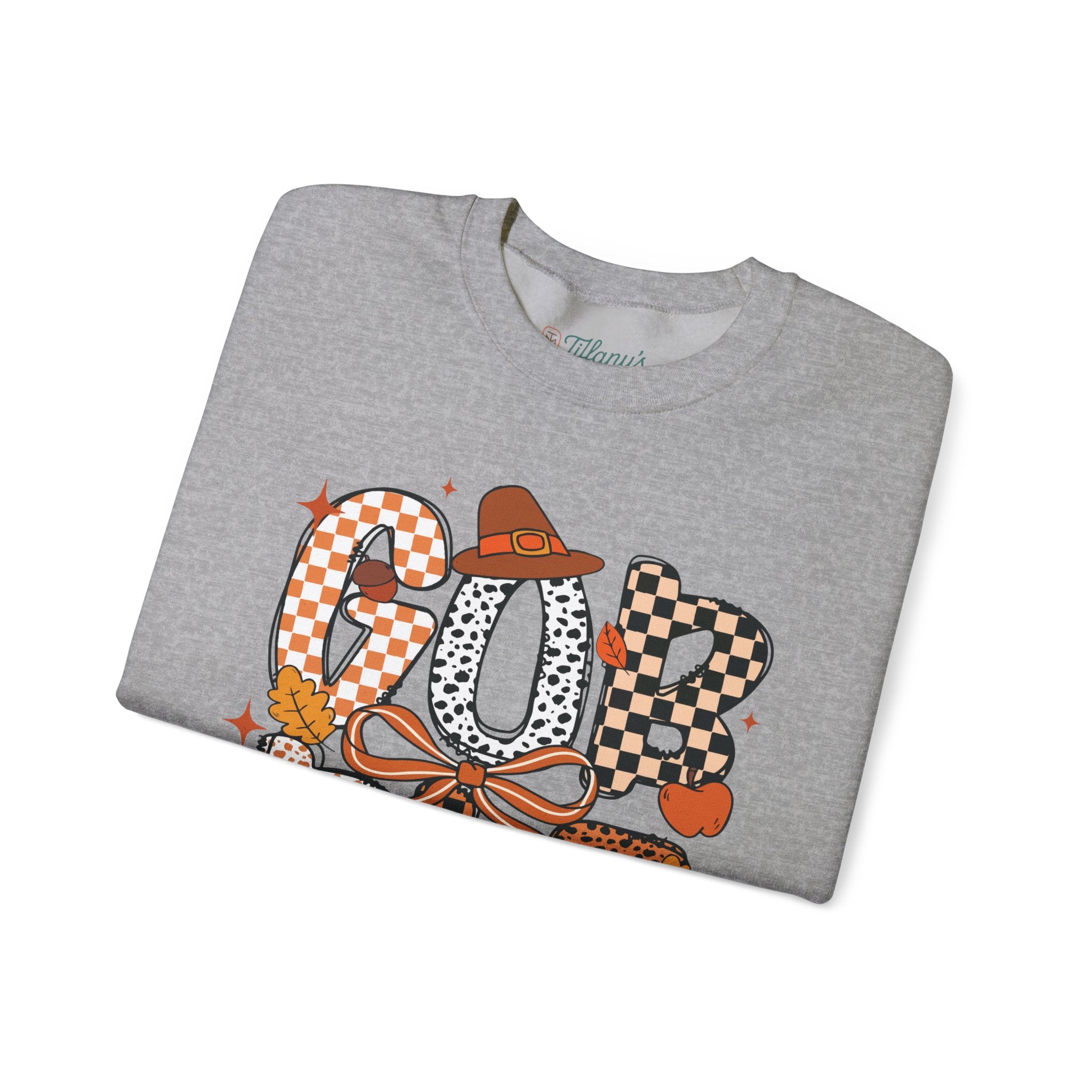 Thanksgiving Gobble Joliette Font Crewneck Sweatshirt