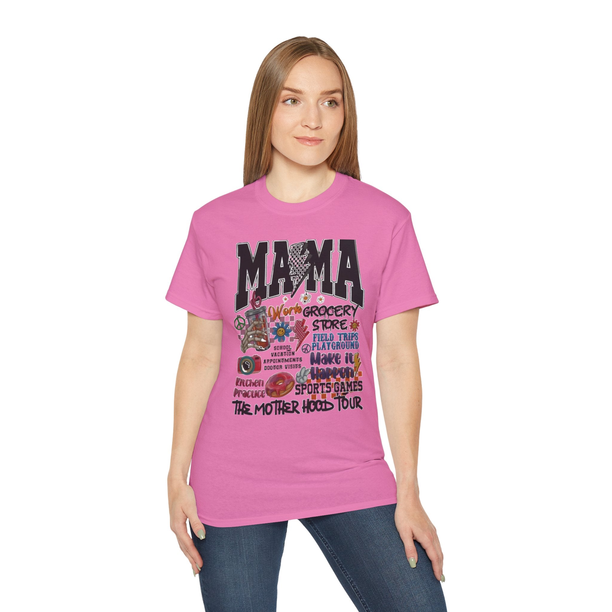 Mama:The Motherhood Tour Unisex Tee, Gift for Mom, Funny Shirt, Mother's Day, Family Outing, Parenting Humor