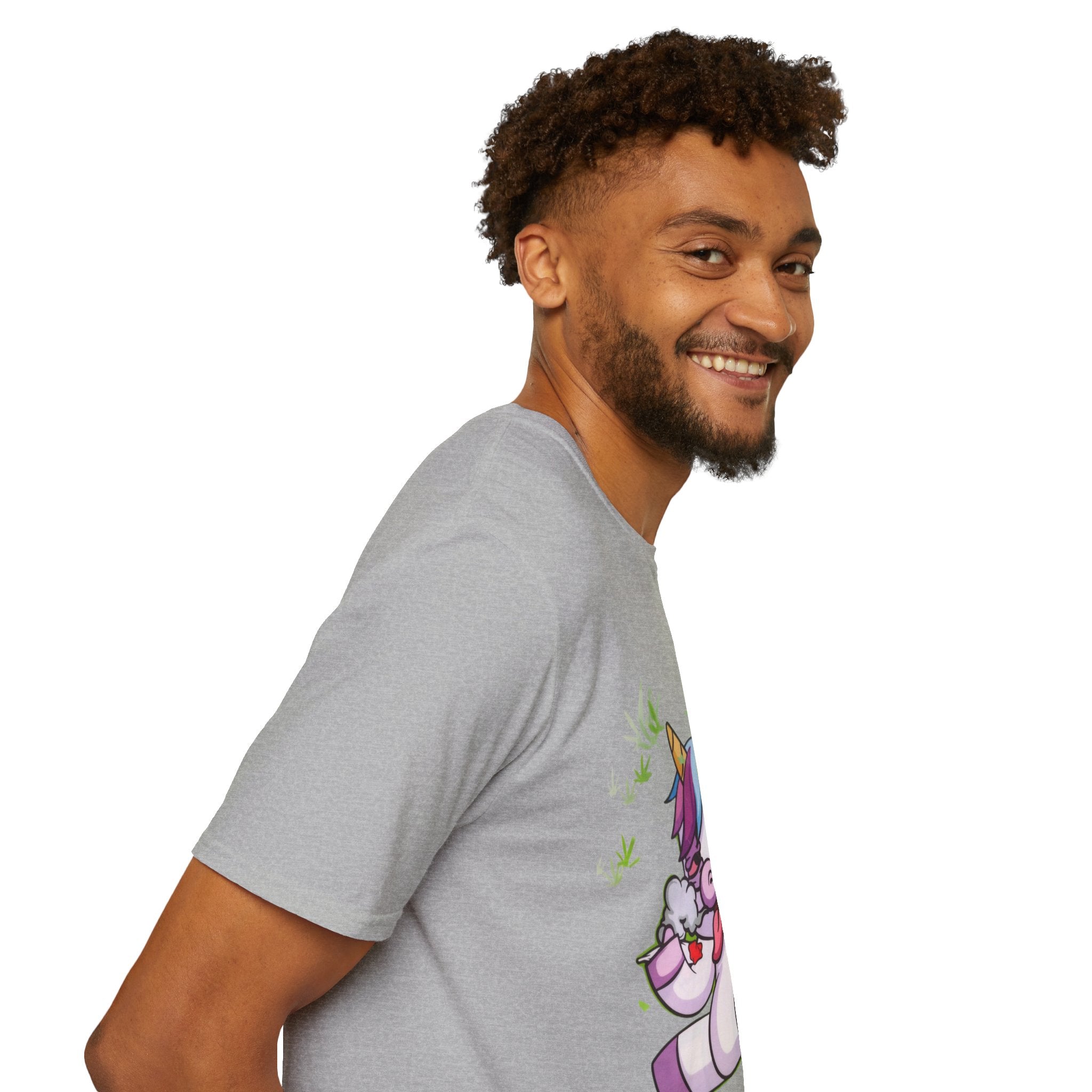 Playful Unicorn Graphic Tee, Surfer Style T-Shirt for Fun Lovers, Perfect Gift for Birthdays, Festivals, Casual Wear, Unisex Softstyle Shirt