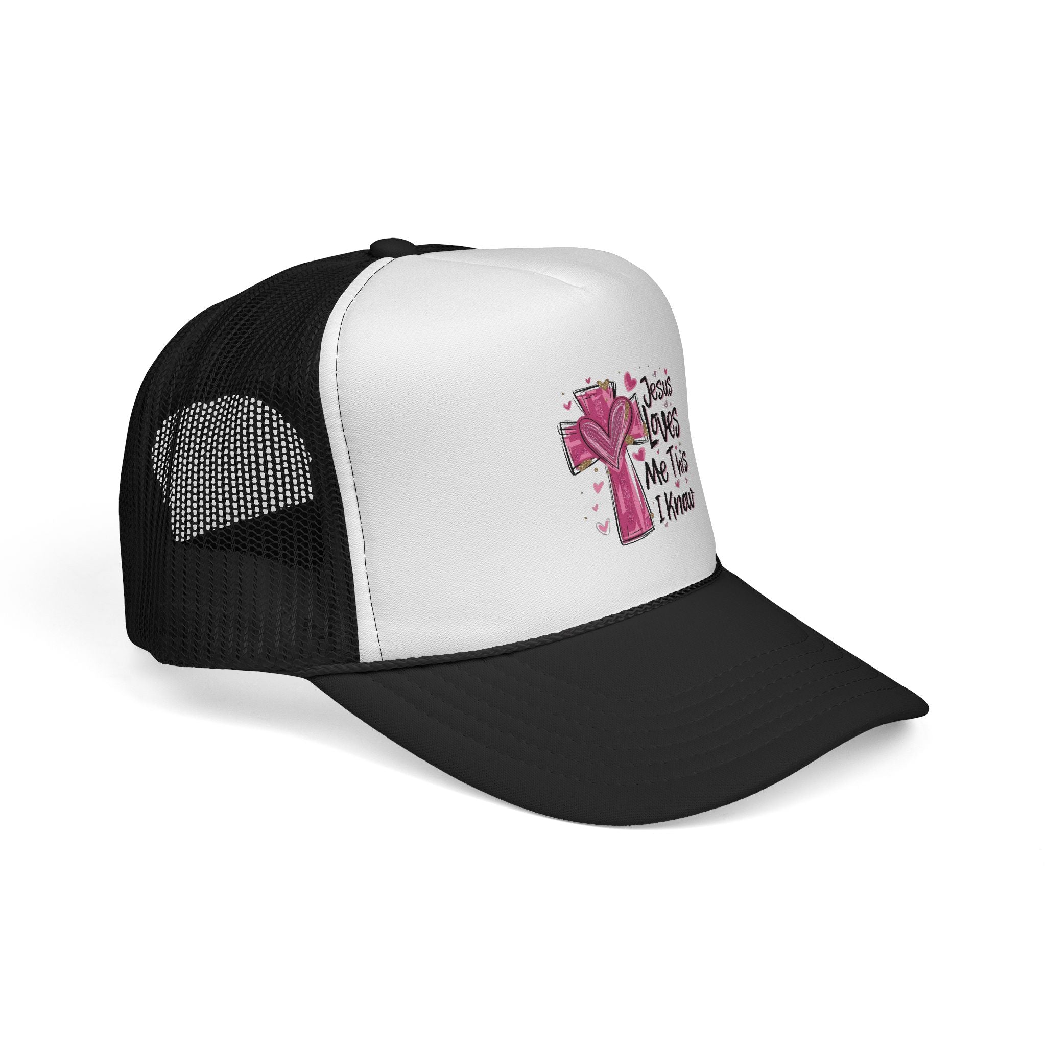 Jesus Loves Me Trucker Cap, Christian Hat, Faith-Based Gift, Religious Apparel, Summer Accessory, Youthful Style