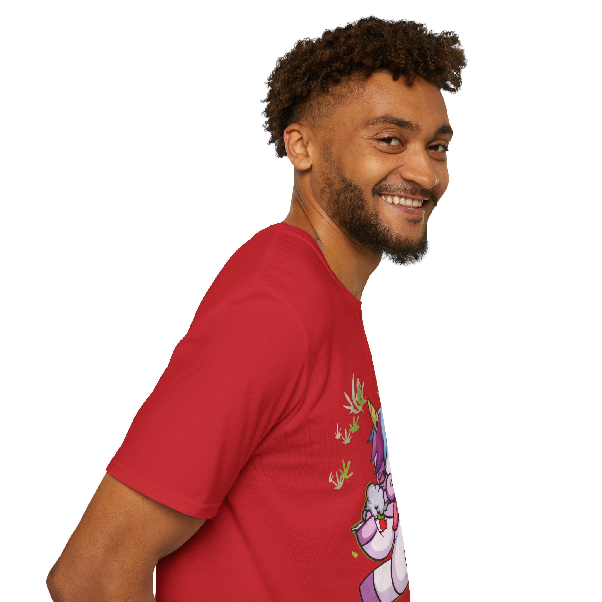Playful Unicorn Graphic Tee, Surfer Style T-Shirt for Fun Lovers, Perfect Gift for Birthdays, Festivals, Casual Wear, Unisex Softstyle Shirt