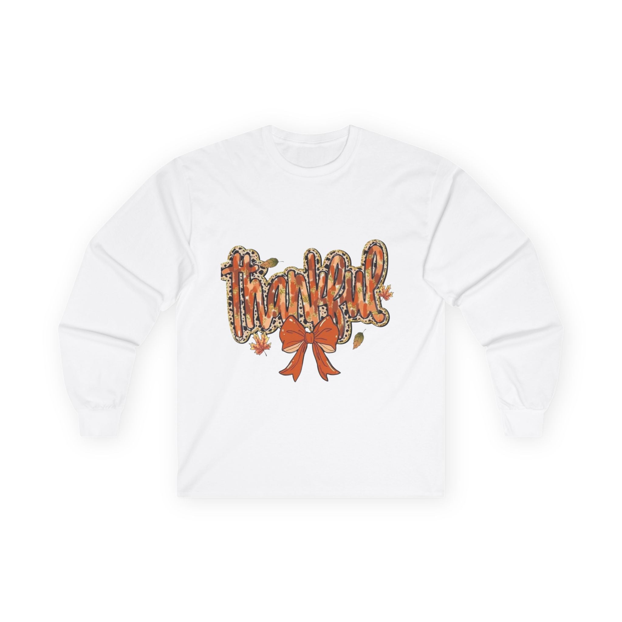 Thankful Long Sleeve Tee, Fall Shirt, Thanksgiving Apparel, Unisex Cotton Top, Cozy Gift for Her
