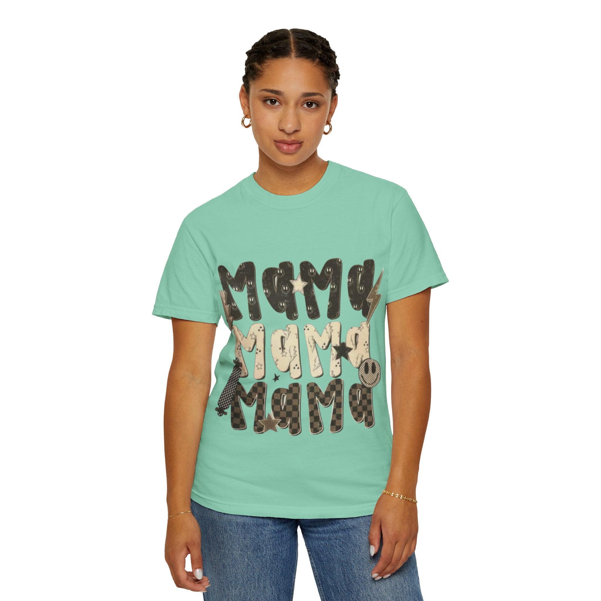 Mama Vibes Garment-Dyed T-shirt | Unisex Tee for Mother's Day, Birthday Gift, Casual Wear, Family Outings, Unique Style