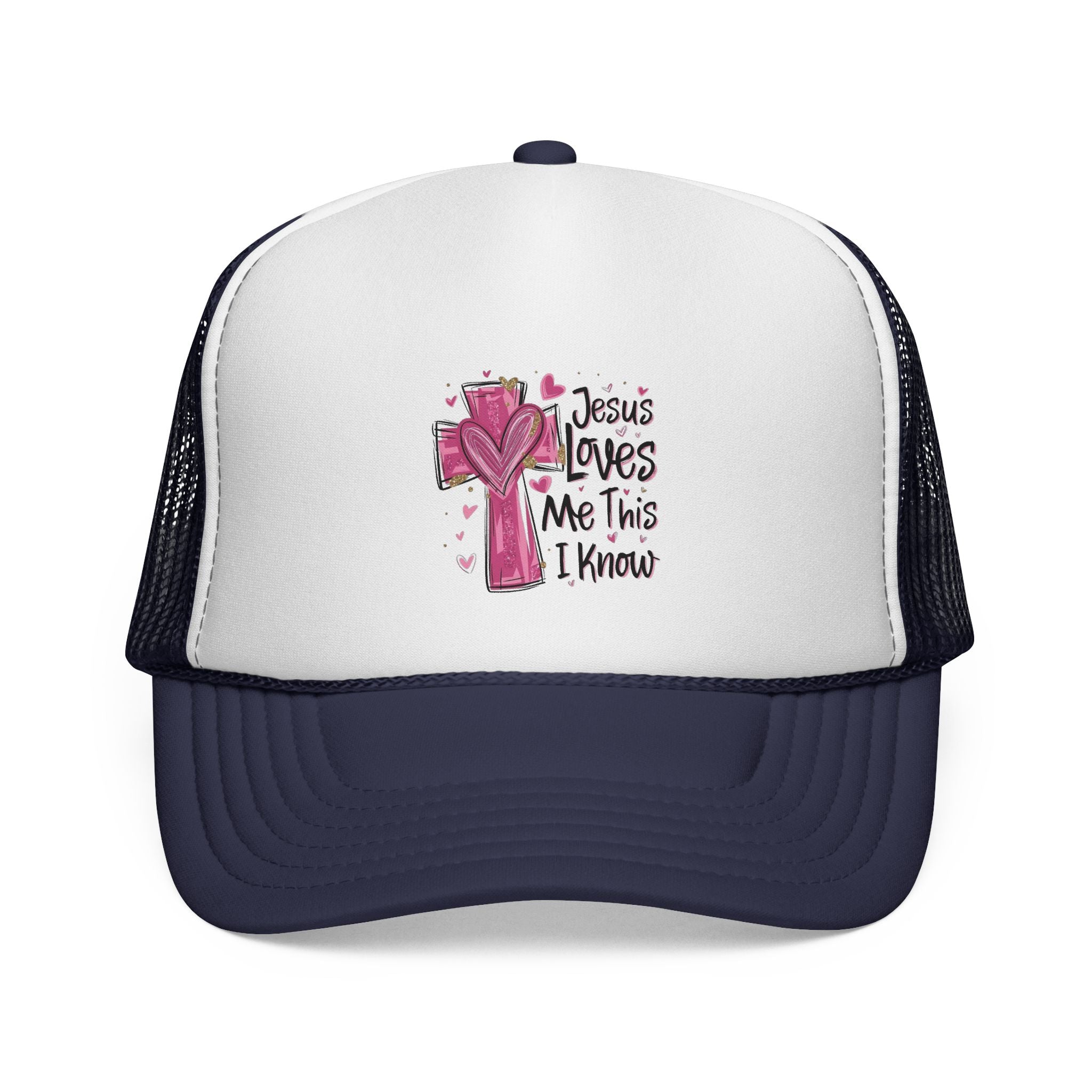 Jesus Loves Me Trucker Cap, Christian Hat, Faith-Based Gift, Religious Apparel, Summer Accessory, Youthful Style
