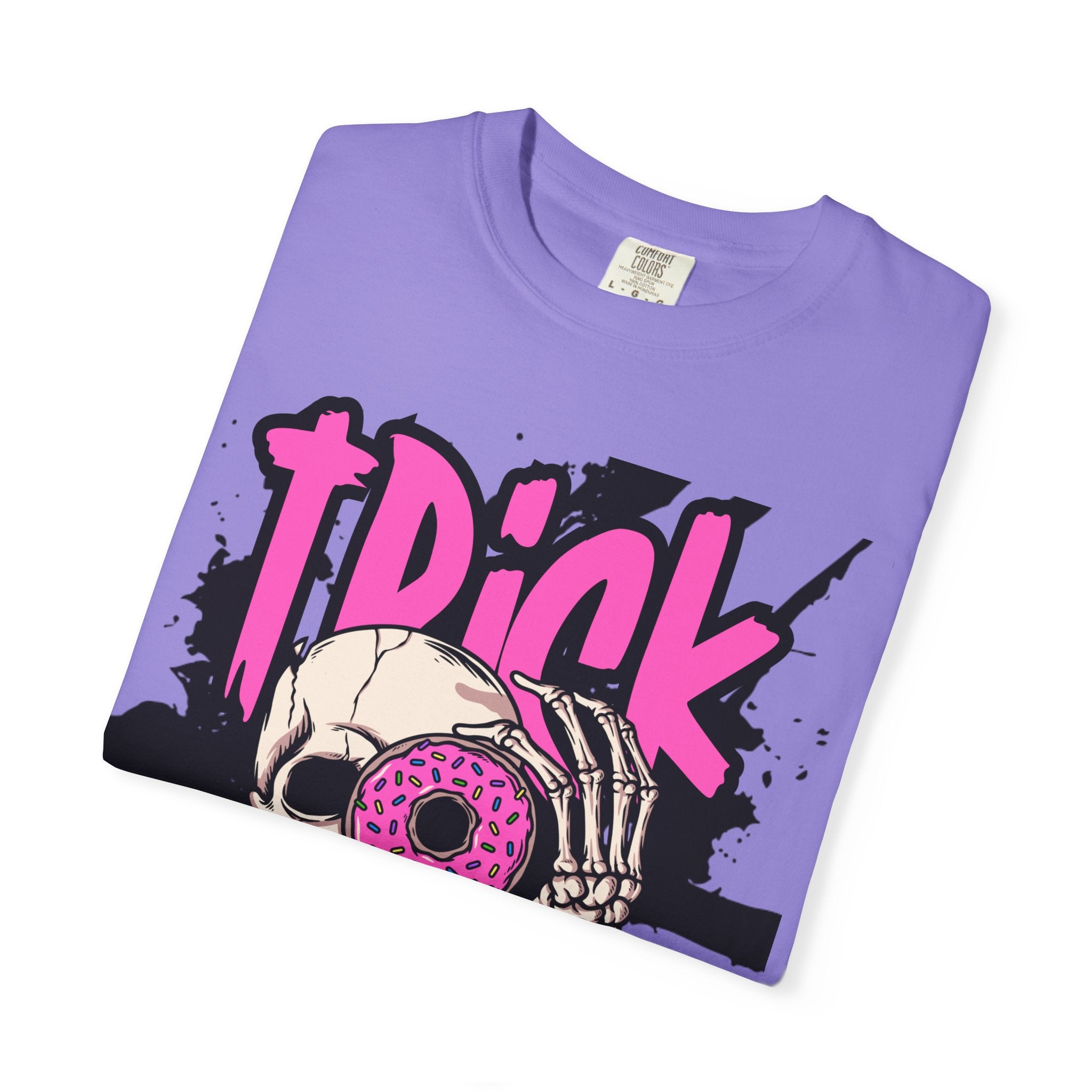 Trick or Treat Unisex Garment-Dyed T-Shirt, Halloween Shirt, Spooky Tee, Graphic T-Shirt, Casual Wear, Festival Clothing