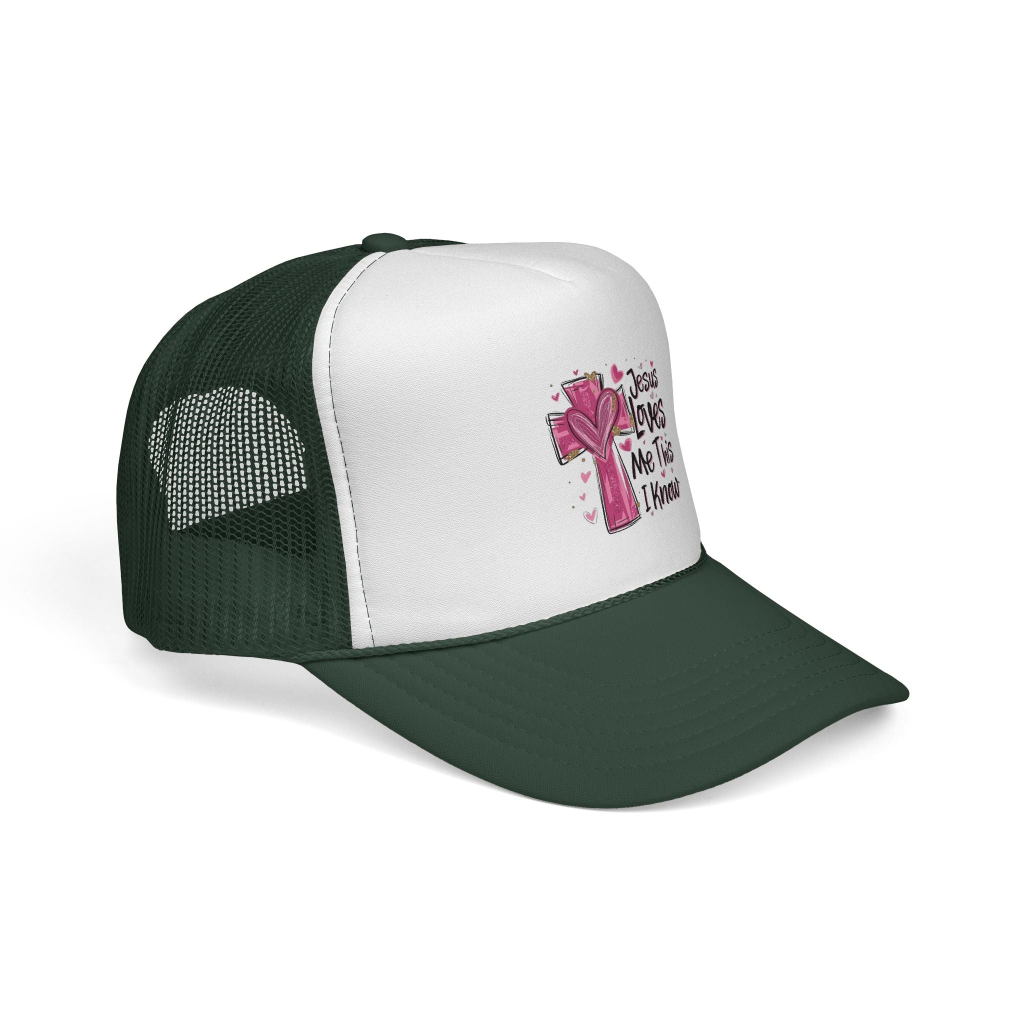 Jesus Loves Me Trucker Cap, Christian Hat, Faith-Based Gift, Religious Apparel, Summer Accessory, Youthful Style