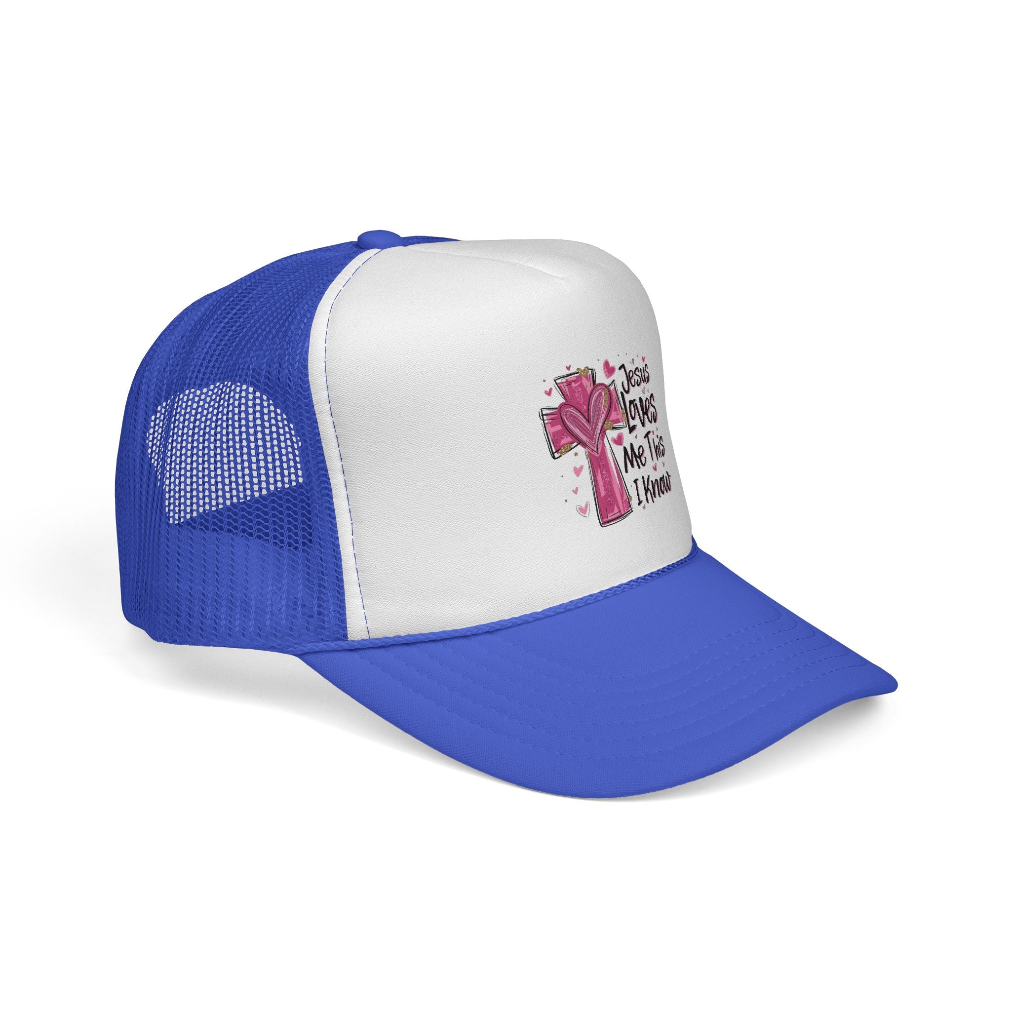 Jesus Loves Me Trucker Cap, Christian Hat, Faith-Based Gift, Religious Apparel, Summer Accessory, Youthful Style