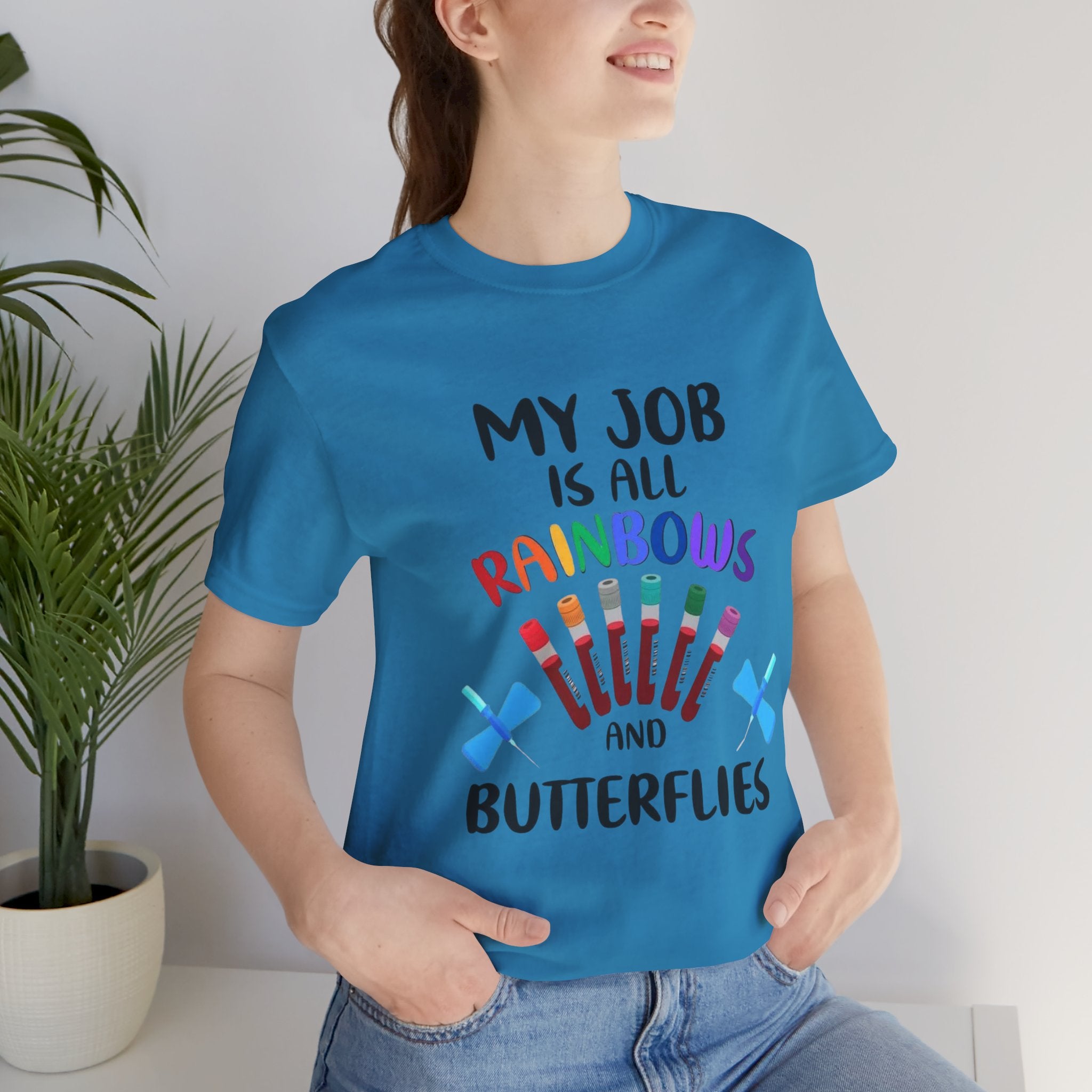 Rainbows Butterflies Nursing / Phlebotomy Tee