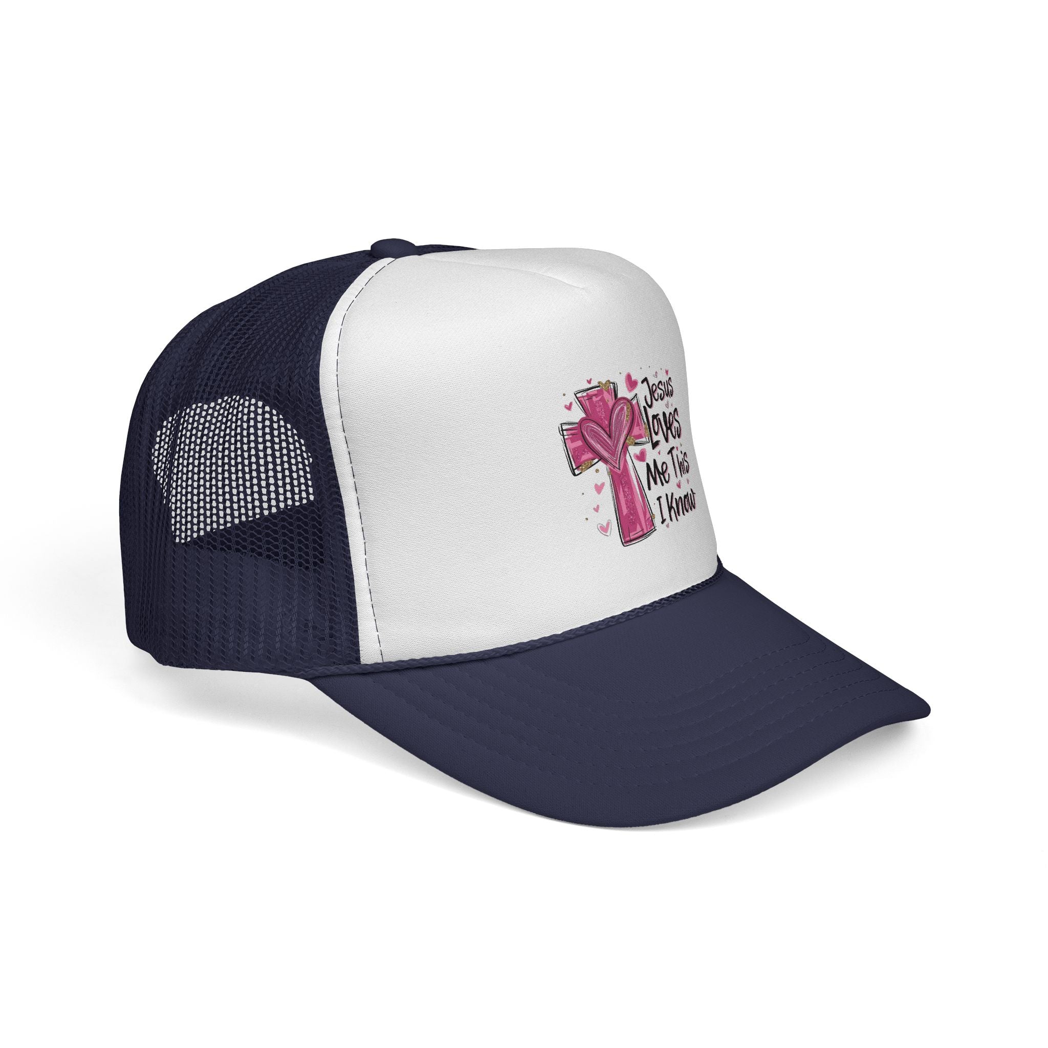 Jesus Loves Me Trucker Cap, Christian Hat, Faith-Based Gift, Religious Apparel, Summer Accessory, Youthful Style