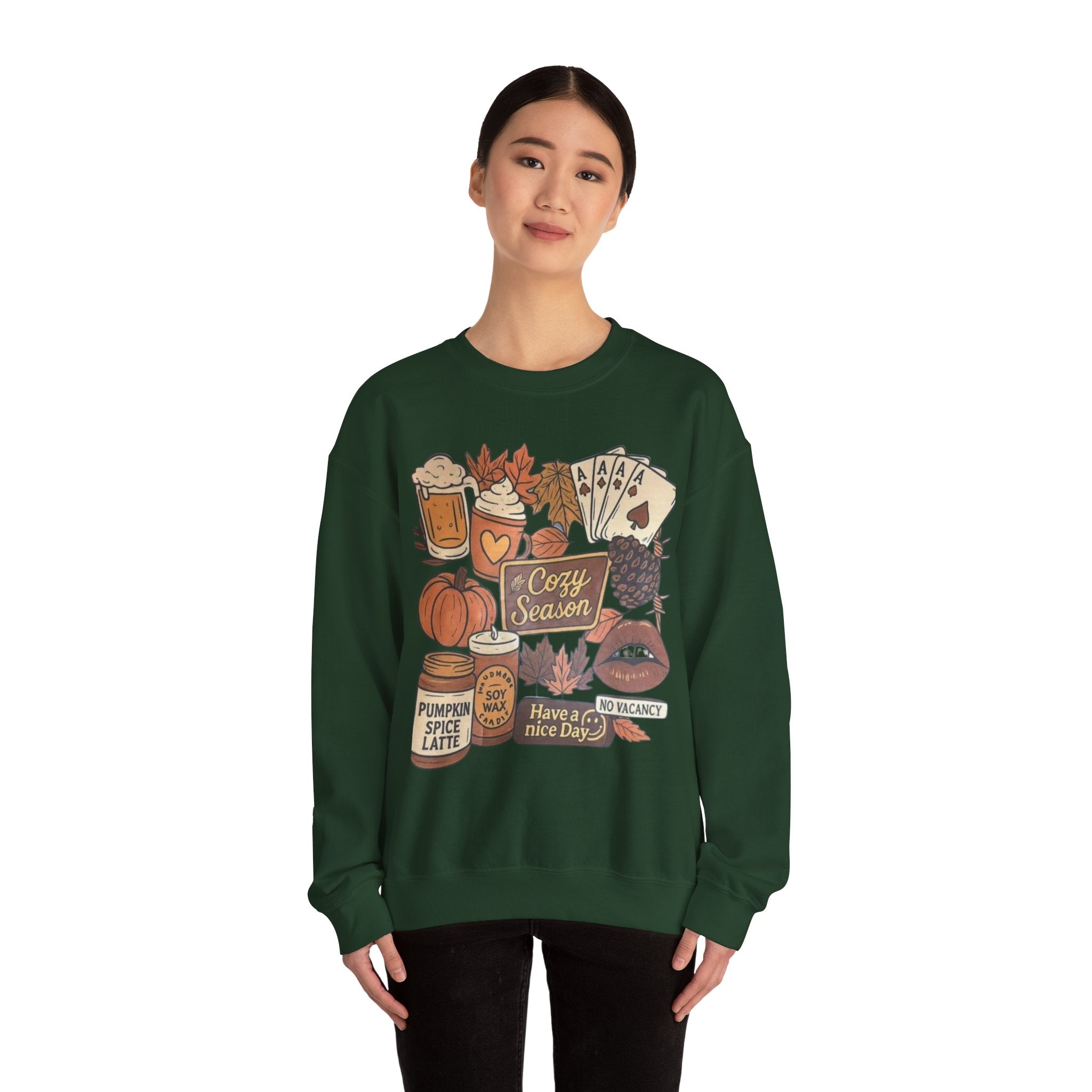 Cozy Fall Sweatshirt, Unisex Crewneck, Autumn Vibes, Pumpkin Spice Lover Gift, Seasonal Apparel, Thanksgiving Sweater