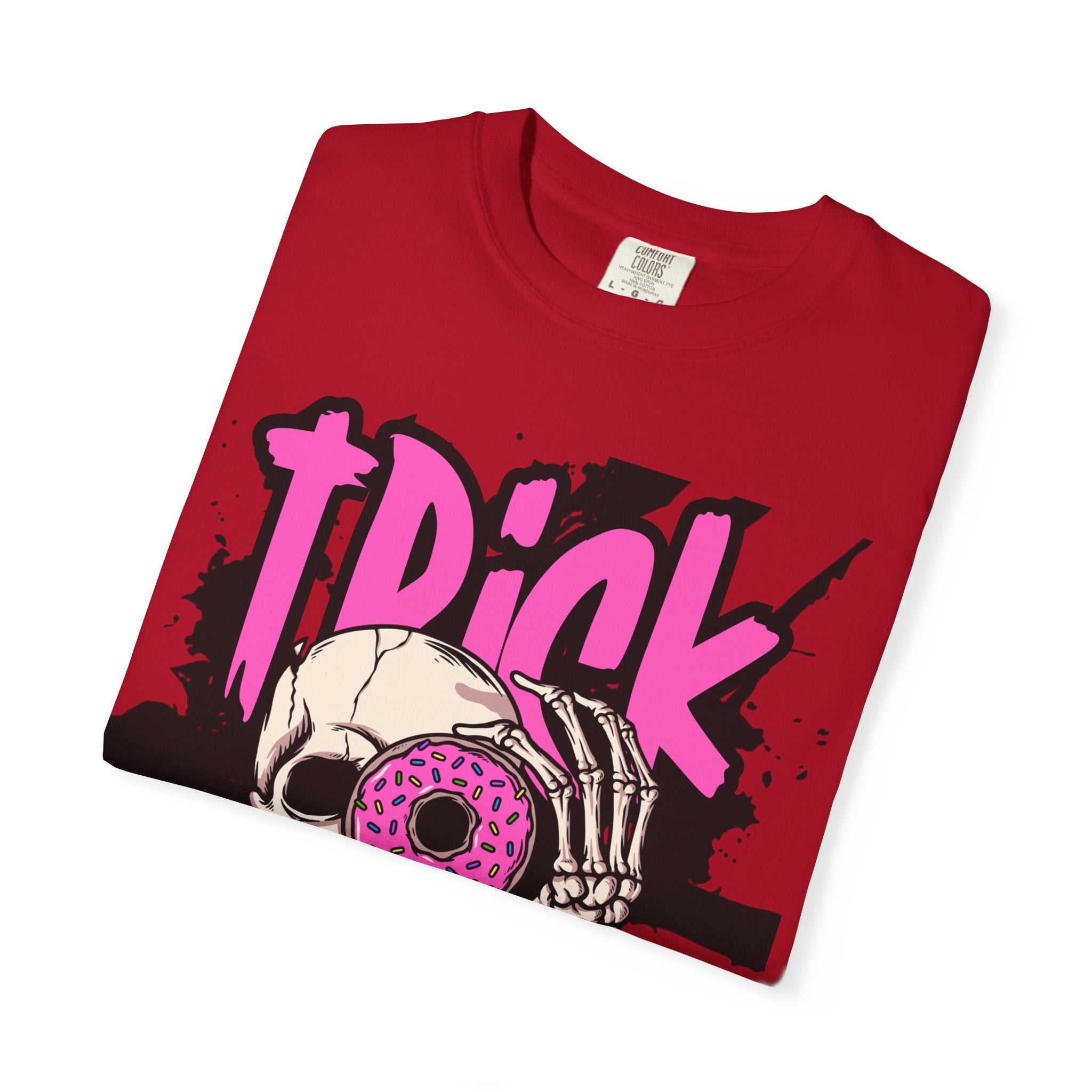 Trick or Treat Unisex Garment-Dyed T-Shirt, Halloween Shirt, Spooky Tee, Graphic T-Shirt, Casual Wear, Festival Clothing