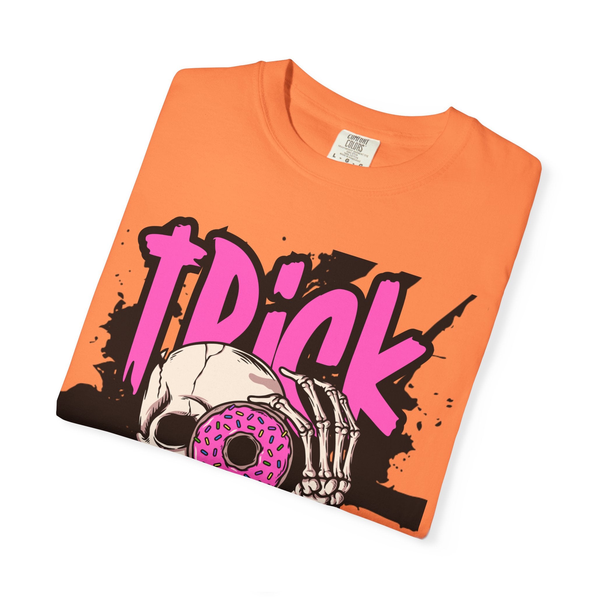 Trick or Treat Unisex Garment-Dyed T-Shirt, Halloween Shirt, Spooky Tee, Graphic T-Shirt, Casual Wear, Festival Clothing