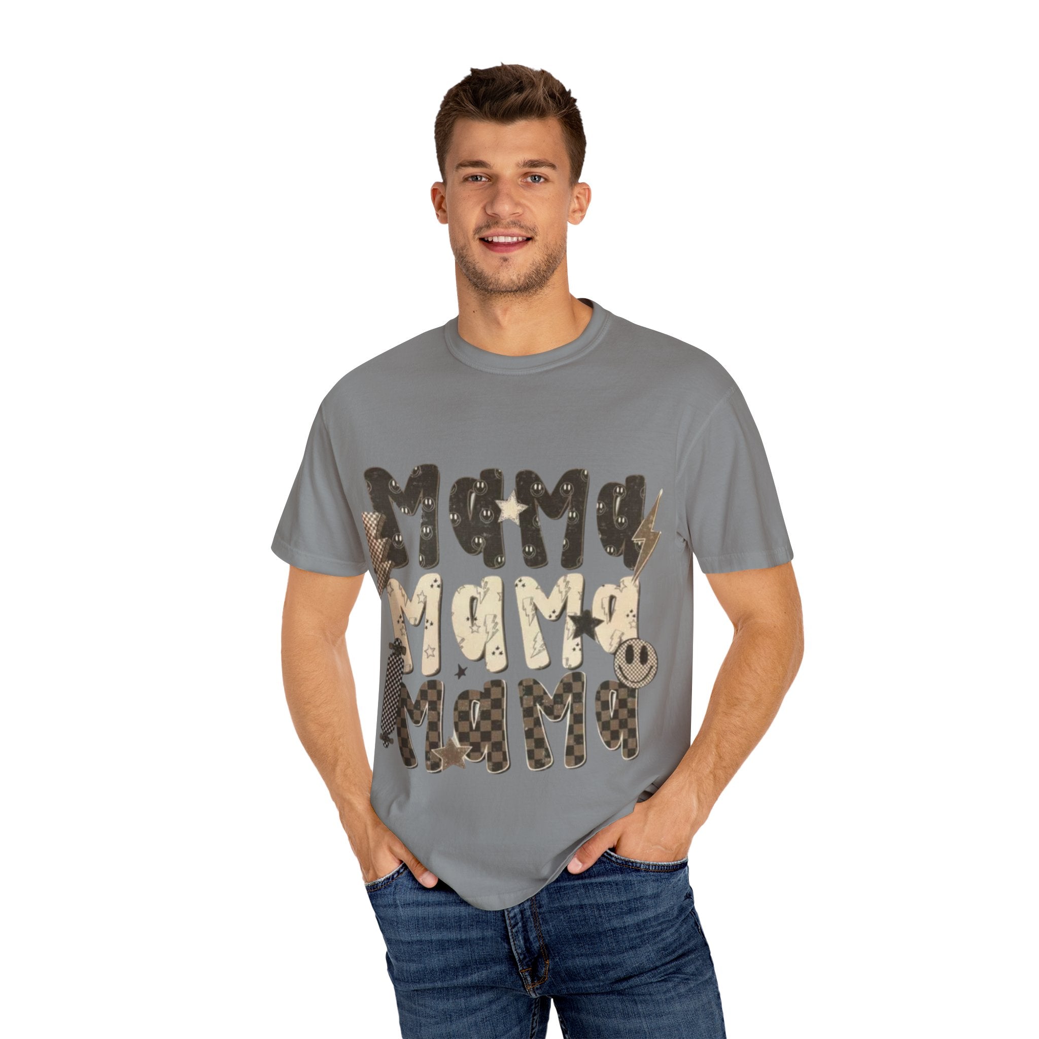 Mama Vibes Garment-Dyed T-shirt | Unisex Tee for Mother's Day, Birthday Gift, Casual Wear, Family Outings, Unique Style