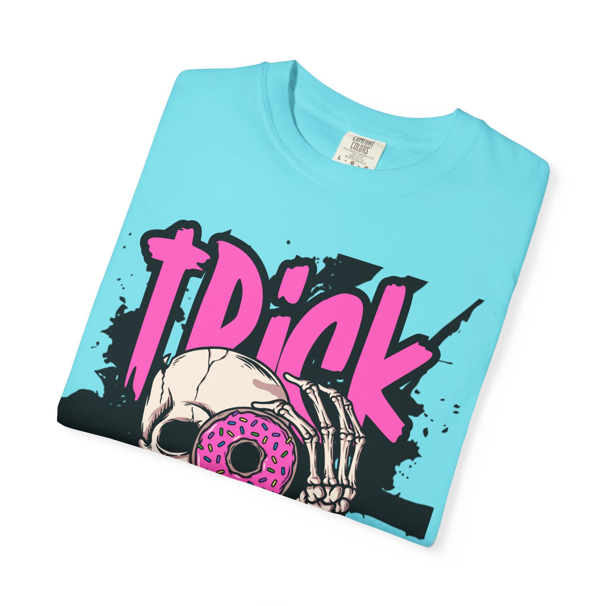 Trick or Treat Unisex Garment-Dyed T-Shirt, Halloween Shirt, Spooky Tee, Graphic T-Shirt, Casual Wear, Festival Clothing