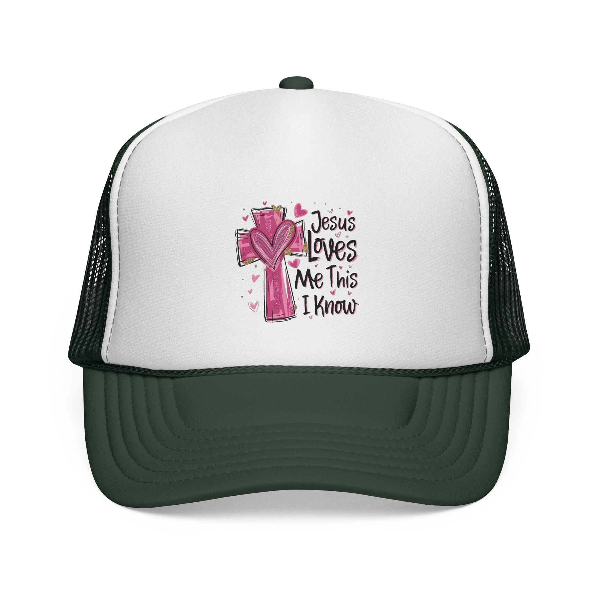 Jesus Loves Me Trucker Cap, Christian Hat, Faith-Based Gift, Religious Apparel, Summer Accessory, Youthful Style