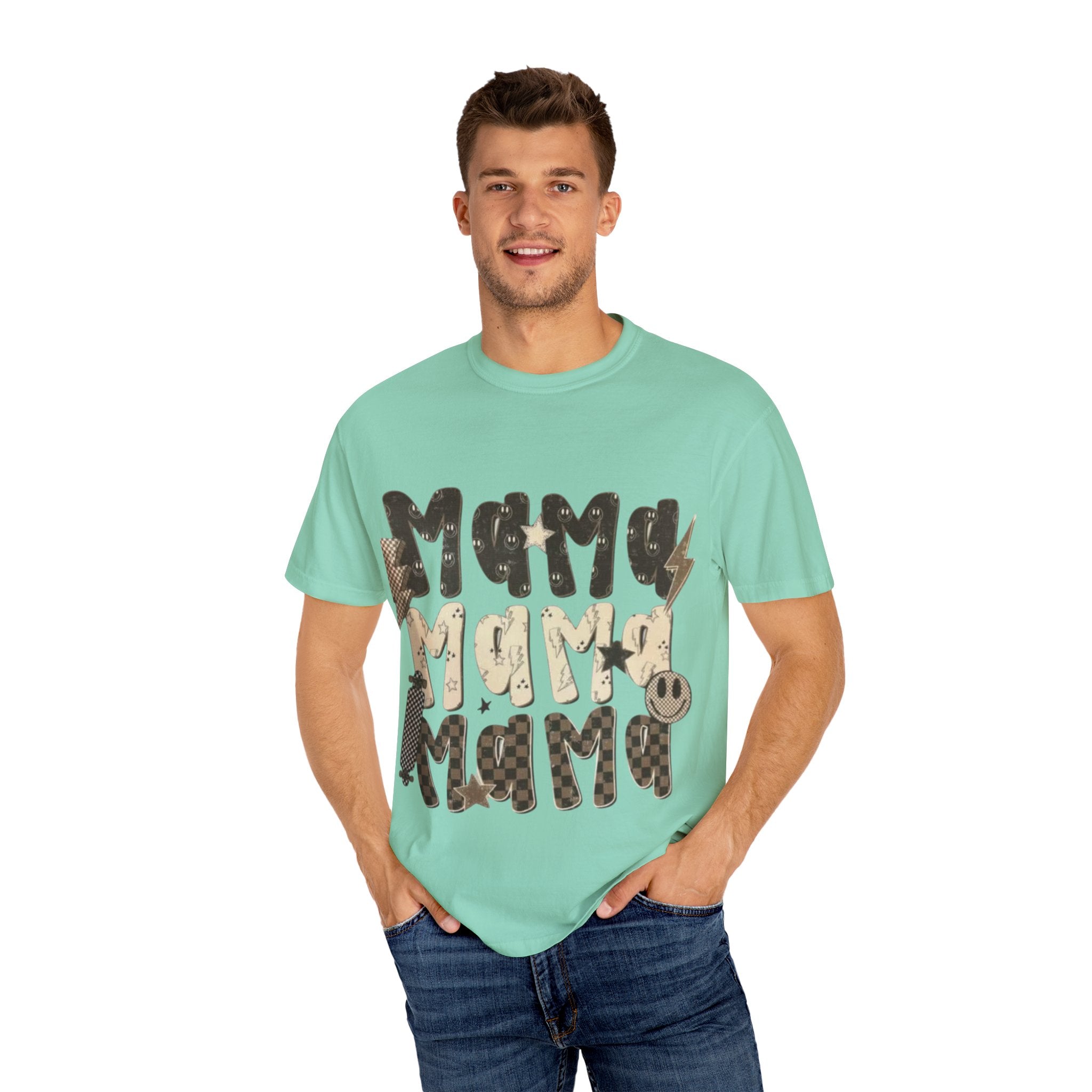 Mama Vibes Garment-Dyed T-shirt | Unisex Tee for Mother's Day, Birthday Gift, Casual Wear, Family Outings, Unique Style