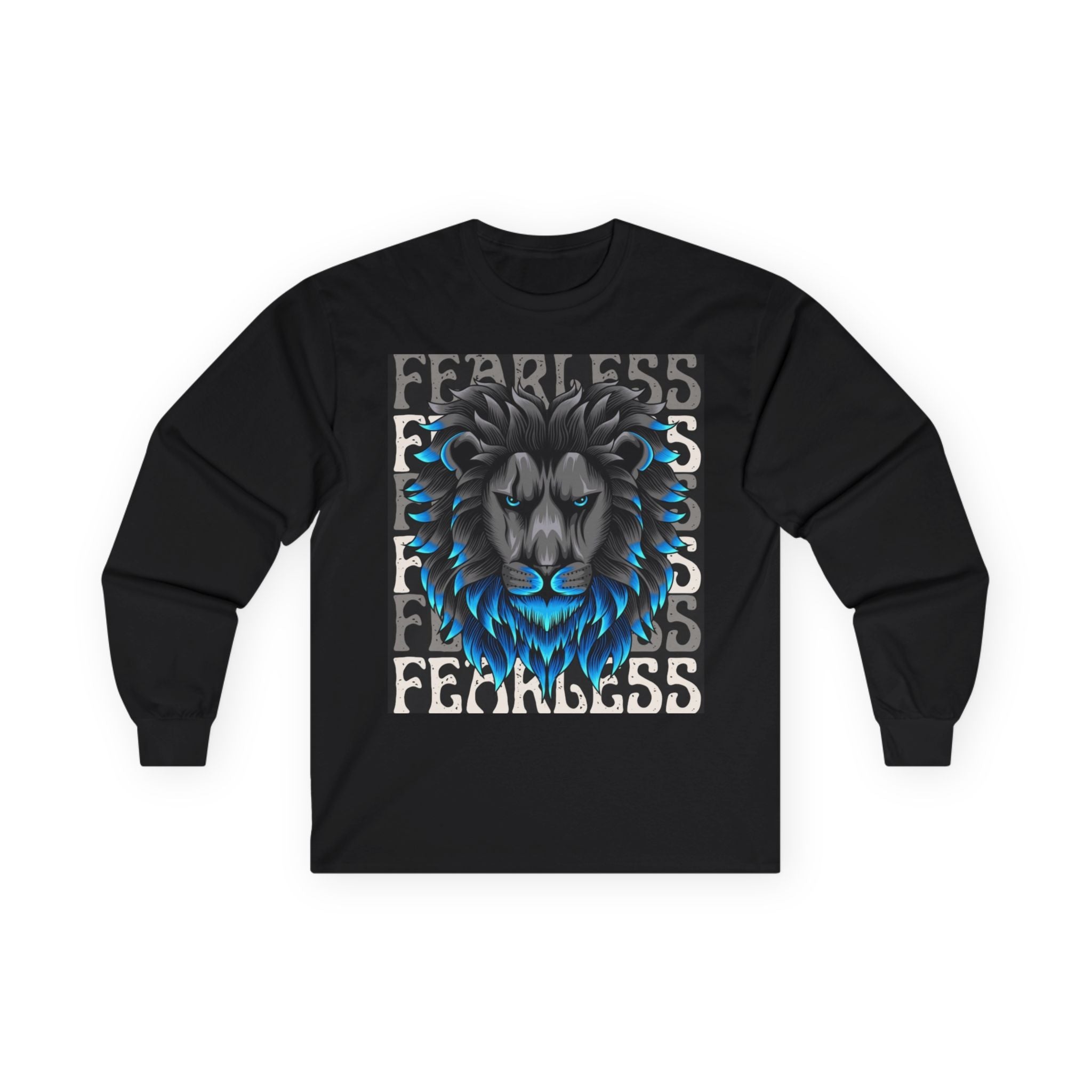 Fearless Lion Long Sleeve Tee, Unisex Graphic Shirt, Animal Lover Gift, Bold Statement Apparel, Birthday or Inspirational Gift
