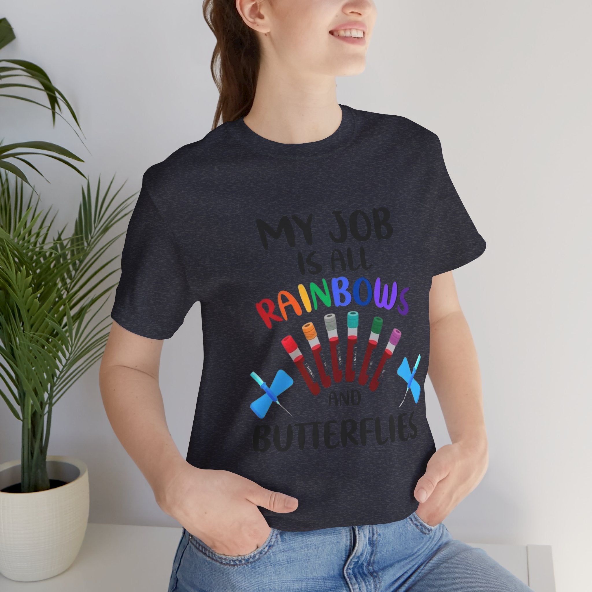 Rainbows Butterflies Nursing / Phlebotomy Tee