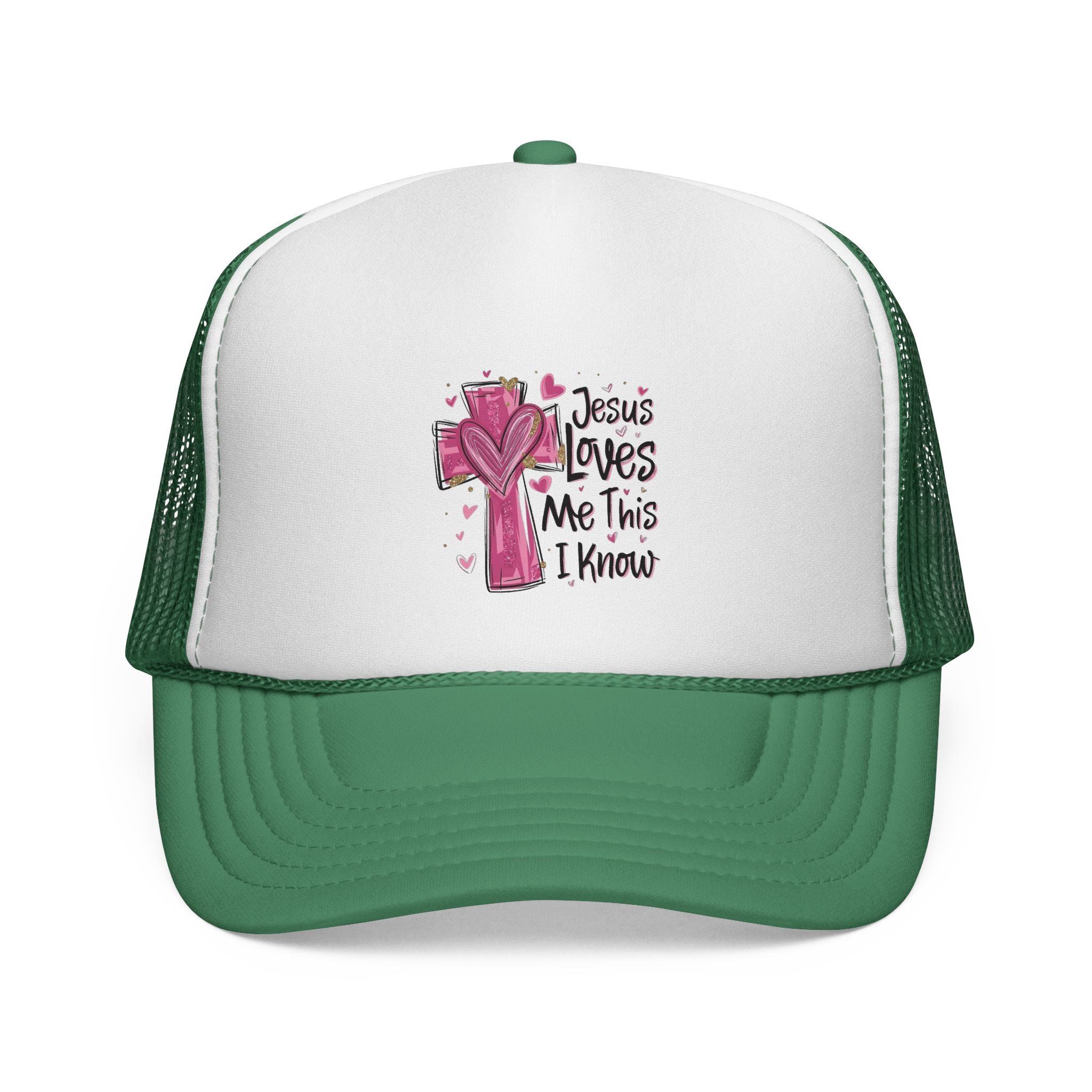 Jesus Loves Me Trucker Cap, Christian Hat, Faith-Based Gift, Religious Apparel, Summer Accessory, Youthful Style