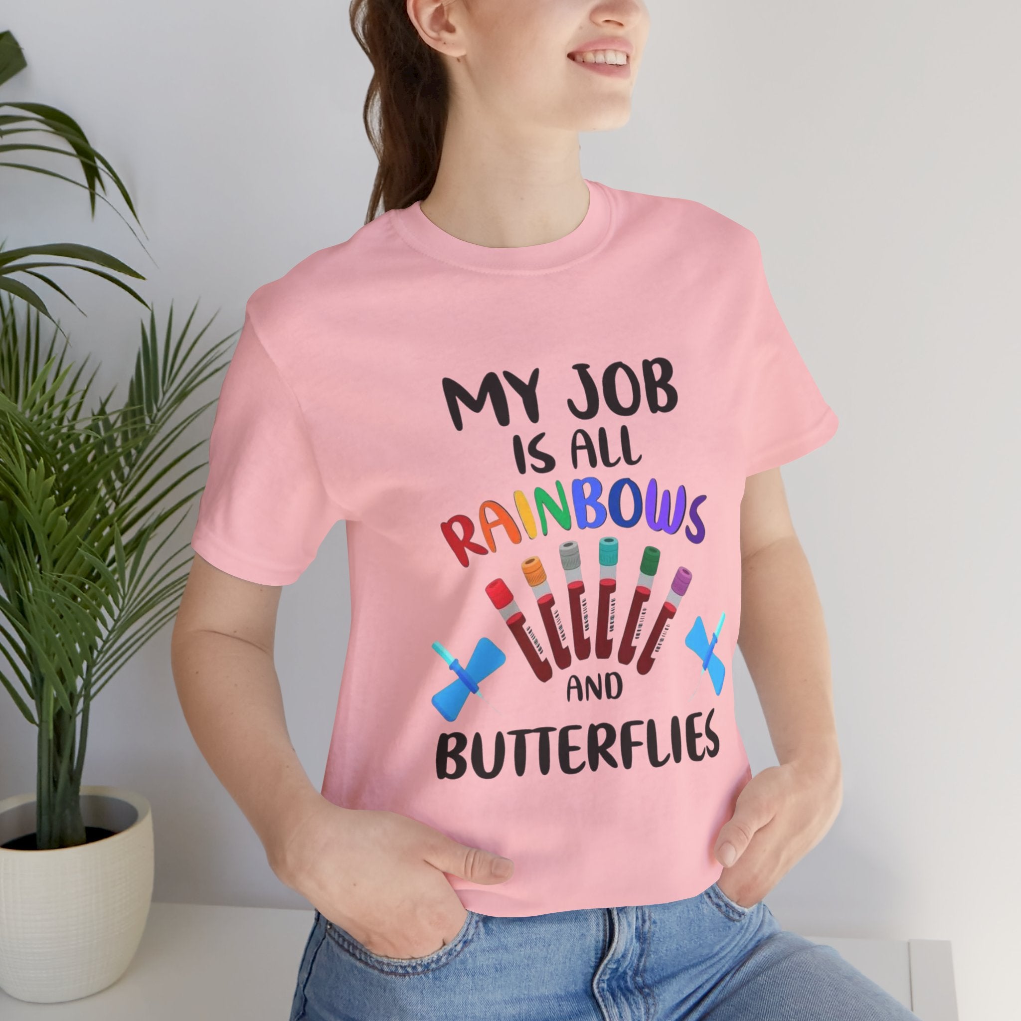 Rainbows Butterflies Nursing / Phlebotomy Tee