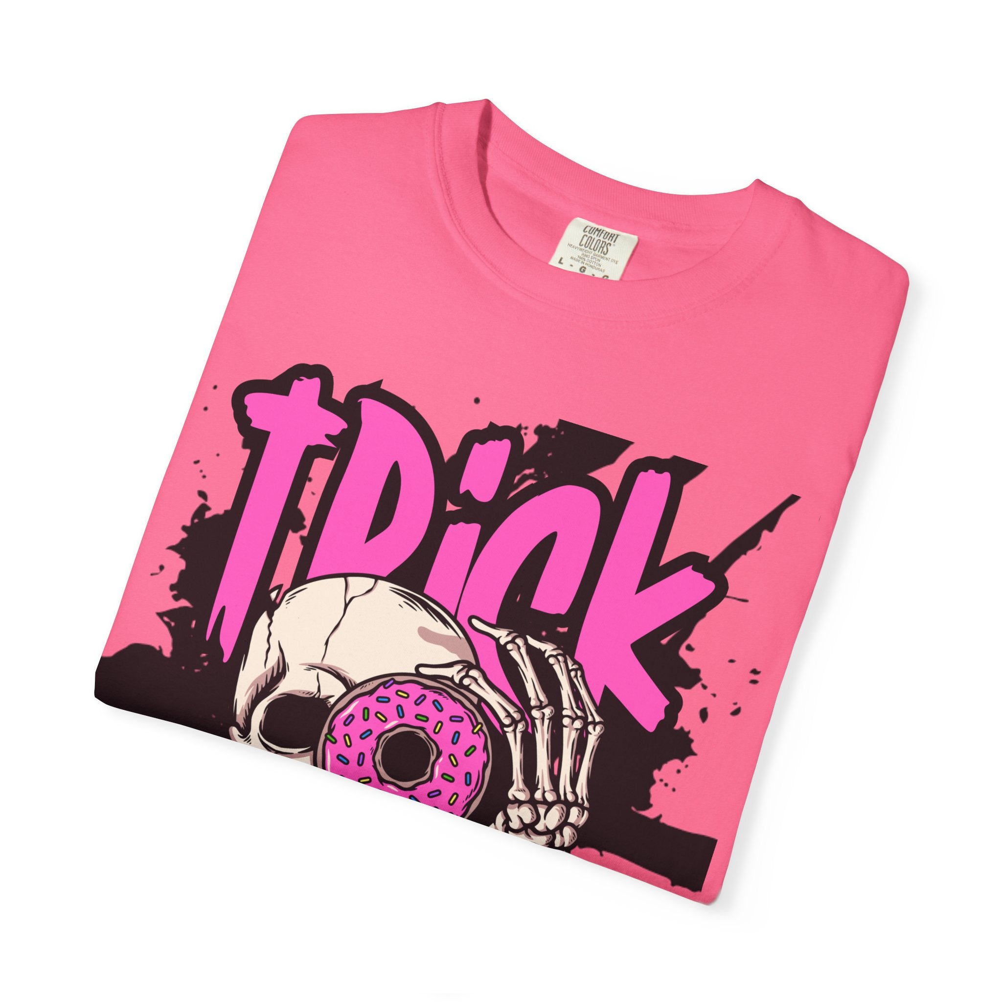 Trick or Treat Unisex Garment-Dyed T-Shirt, Halloween Shirt, Spooky Tee, Graphic T-Shirt, Casual Wear, Festival Clothing