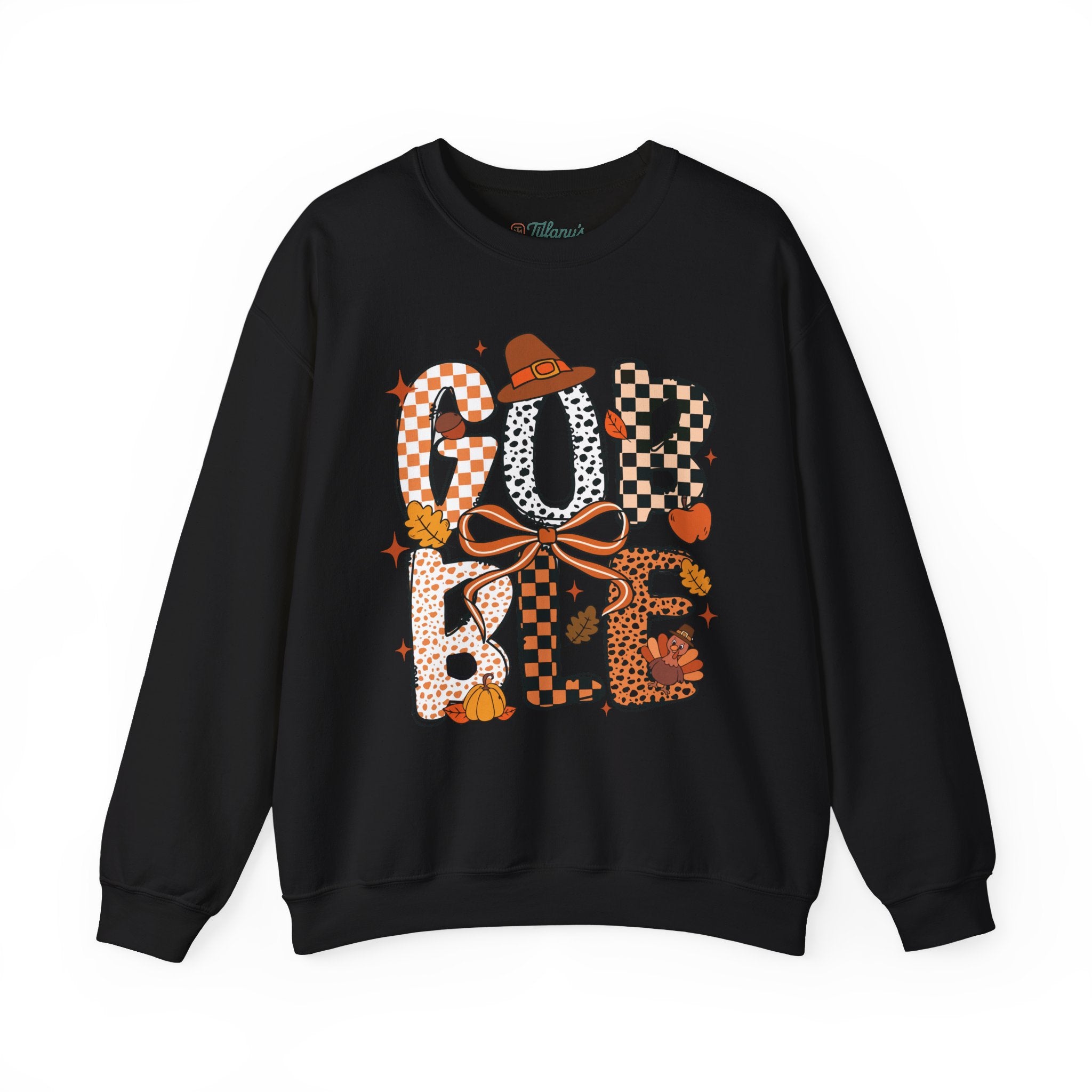 Thanksgiving Gobble Joliette Font Crewneck Sweatshirt