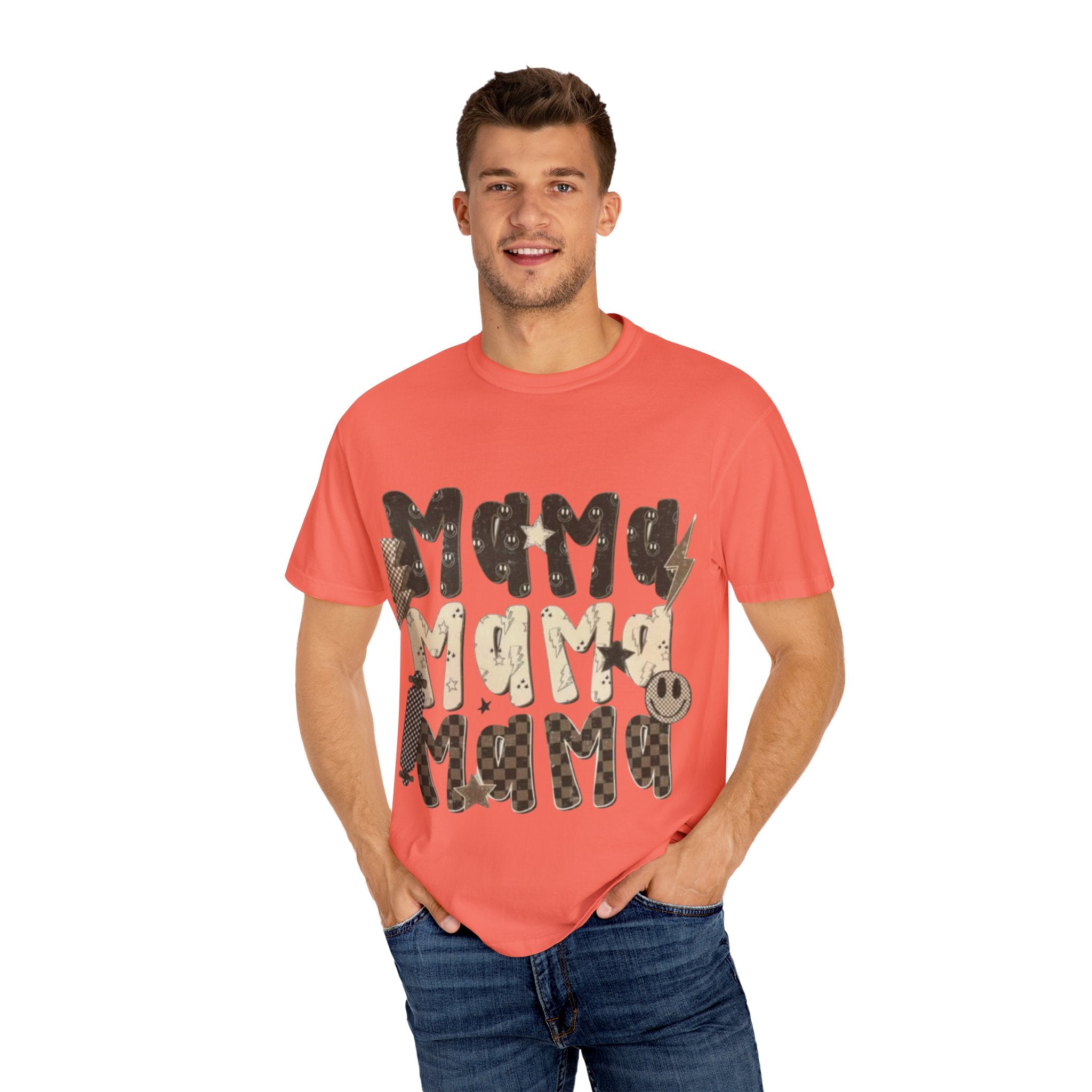 Mama Vibes Garment-Dyed T-shirt | Unisex Tee for Mother's Day, Birthday Gift, Casual Wear, Family Outings, Unique Style