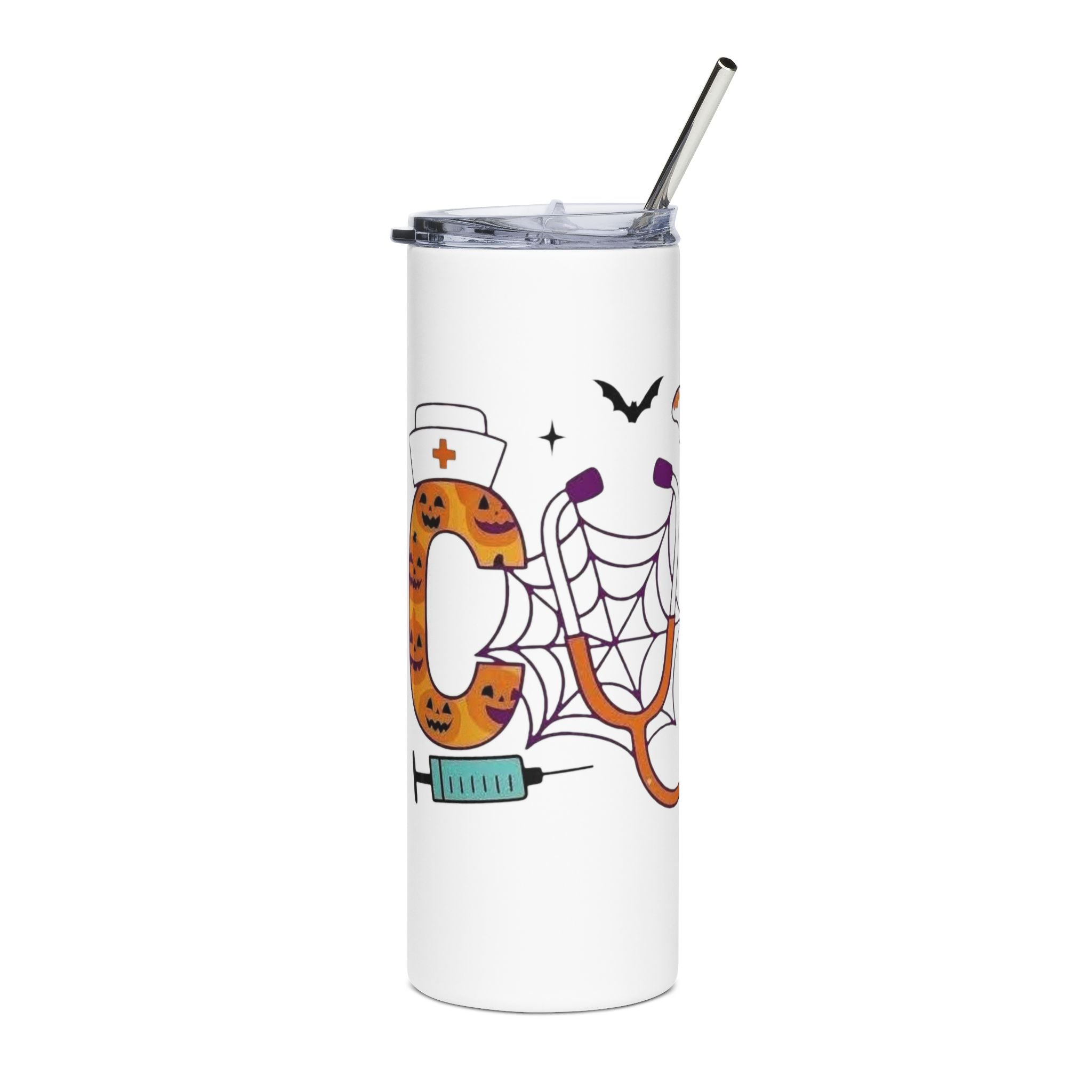 Spooky Halloween Tumbler, Personalized Stainless Steel Drinkware, 20oz Ghost & Spider, Fun Gift for Kids, Halloween Party Decor, [...]