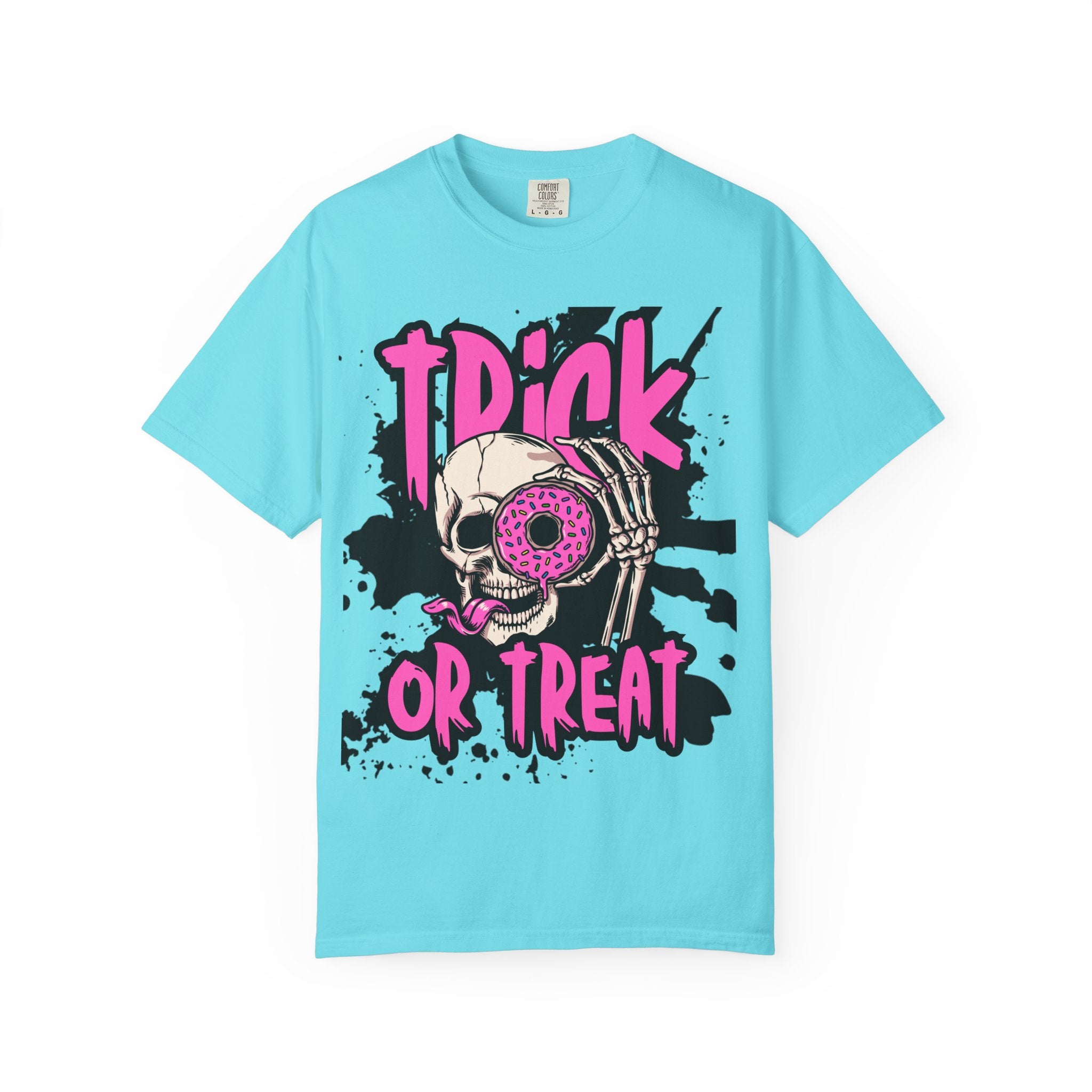 Trick or Treat Unisex Garment-Dyed T-Shirt, Halloween Shirt, Spooky Tee, Graphic T-Shirt, Casual Wear, Festival Clothing