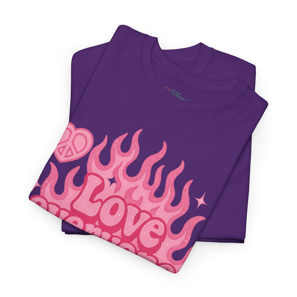 Love Everyone Unisex Heavy Cotton Tee - Peace & Love Graphic T-Shirt Inclusivity Unisex