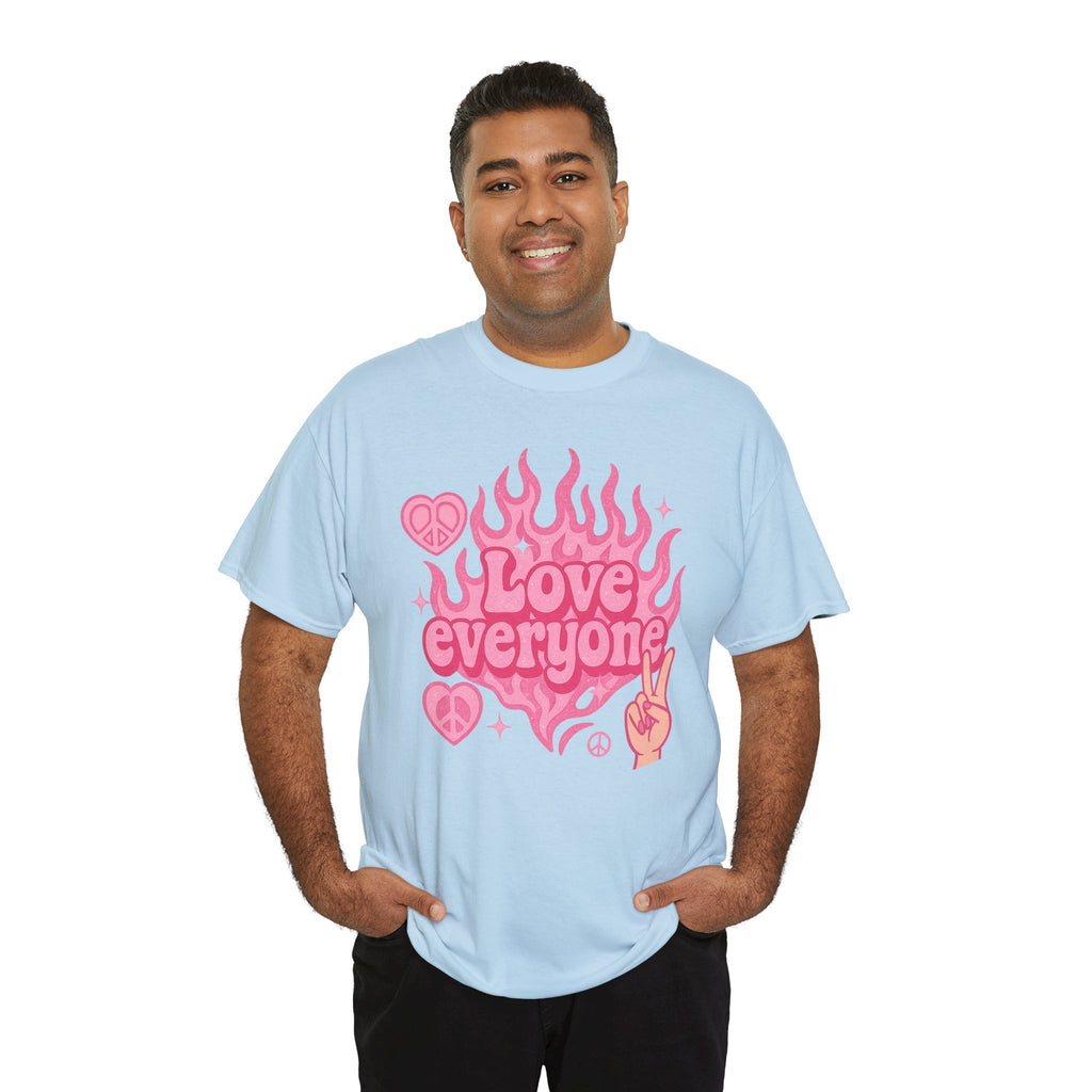 Love Everyone Unisex Heavy Cotton Tee - Peace & Love Graphic T-Shirt Inclusivity Unisex