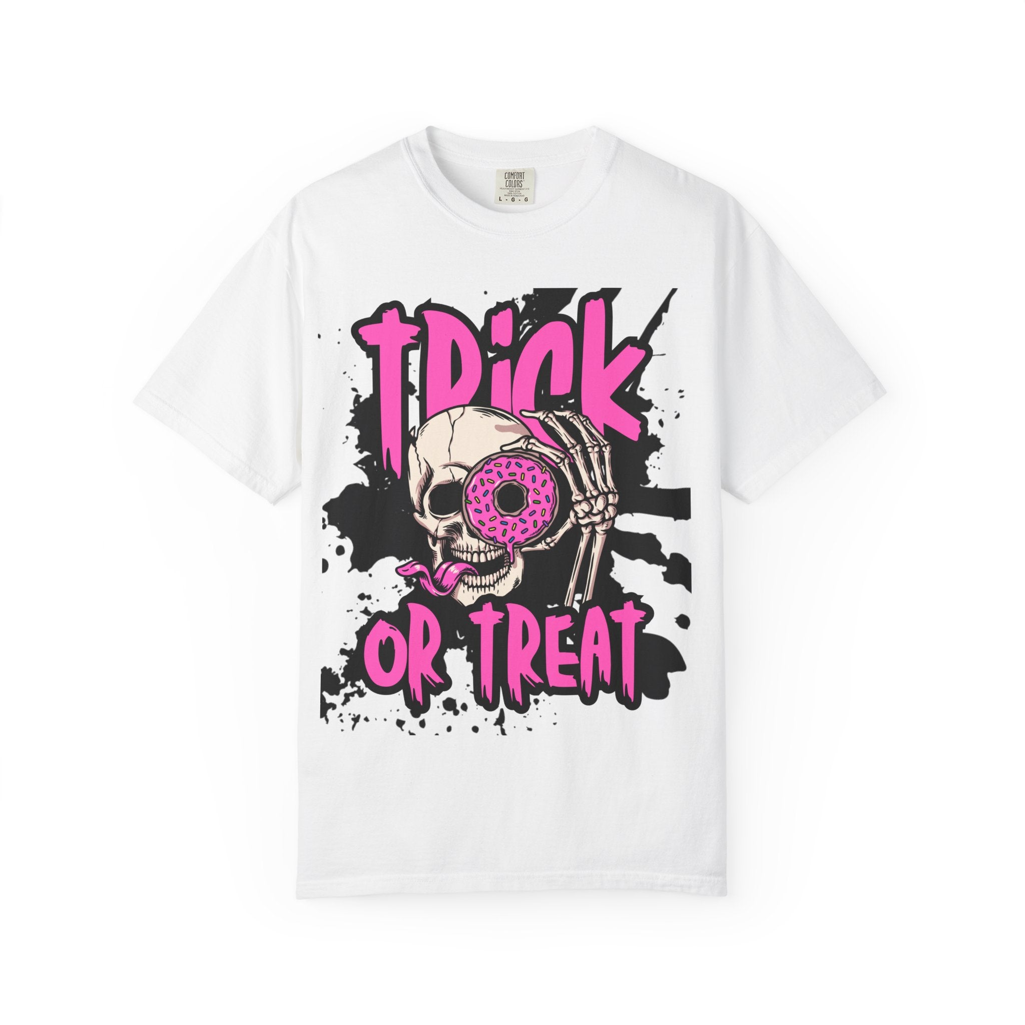 Trick or Treat Unisex Garment-Dyed T-Shirt, Halloween Shirt, Spooky Tee, Graphic T-Shirt, Casual Wear, Festival Clothing
