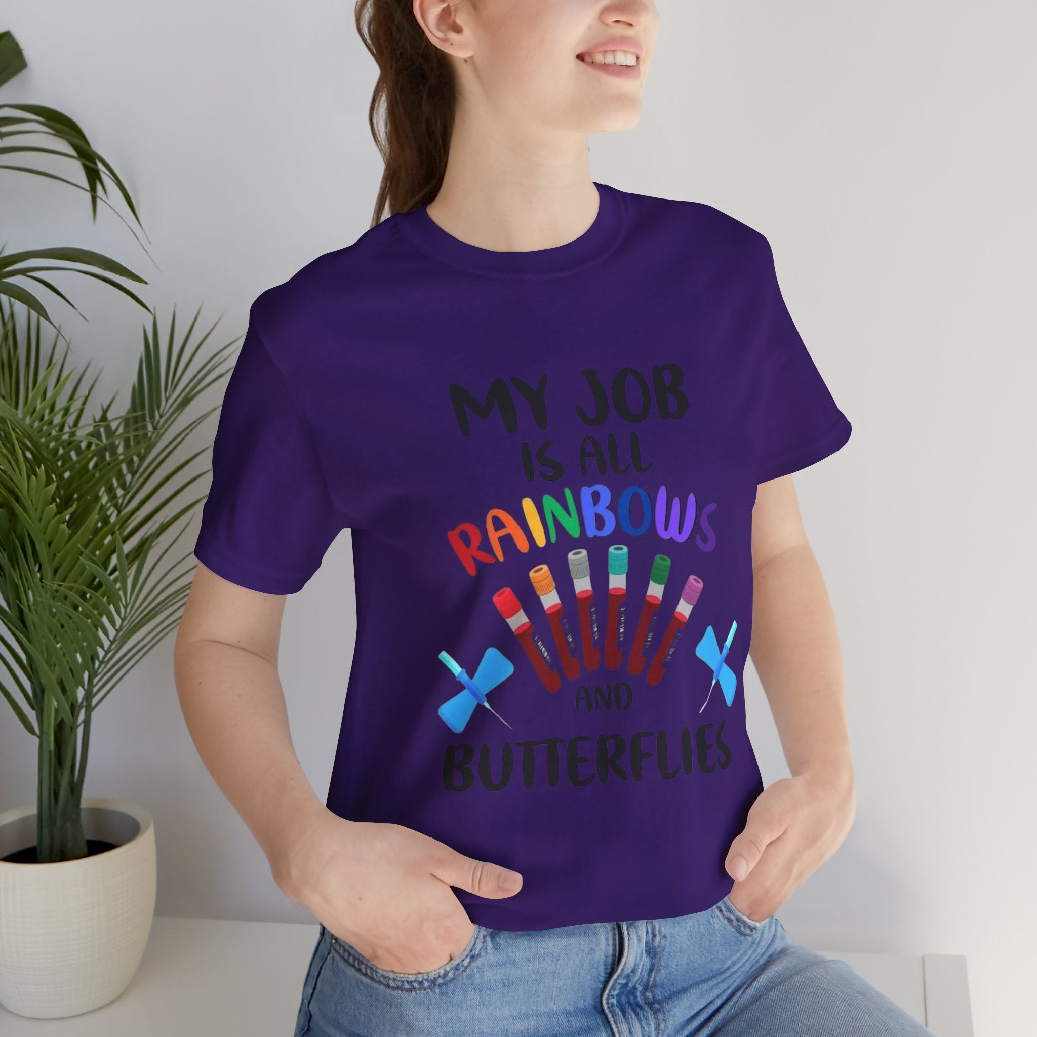Rainbows Butterflies Nursing / Phlebotomy Tee