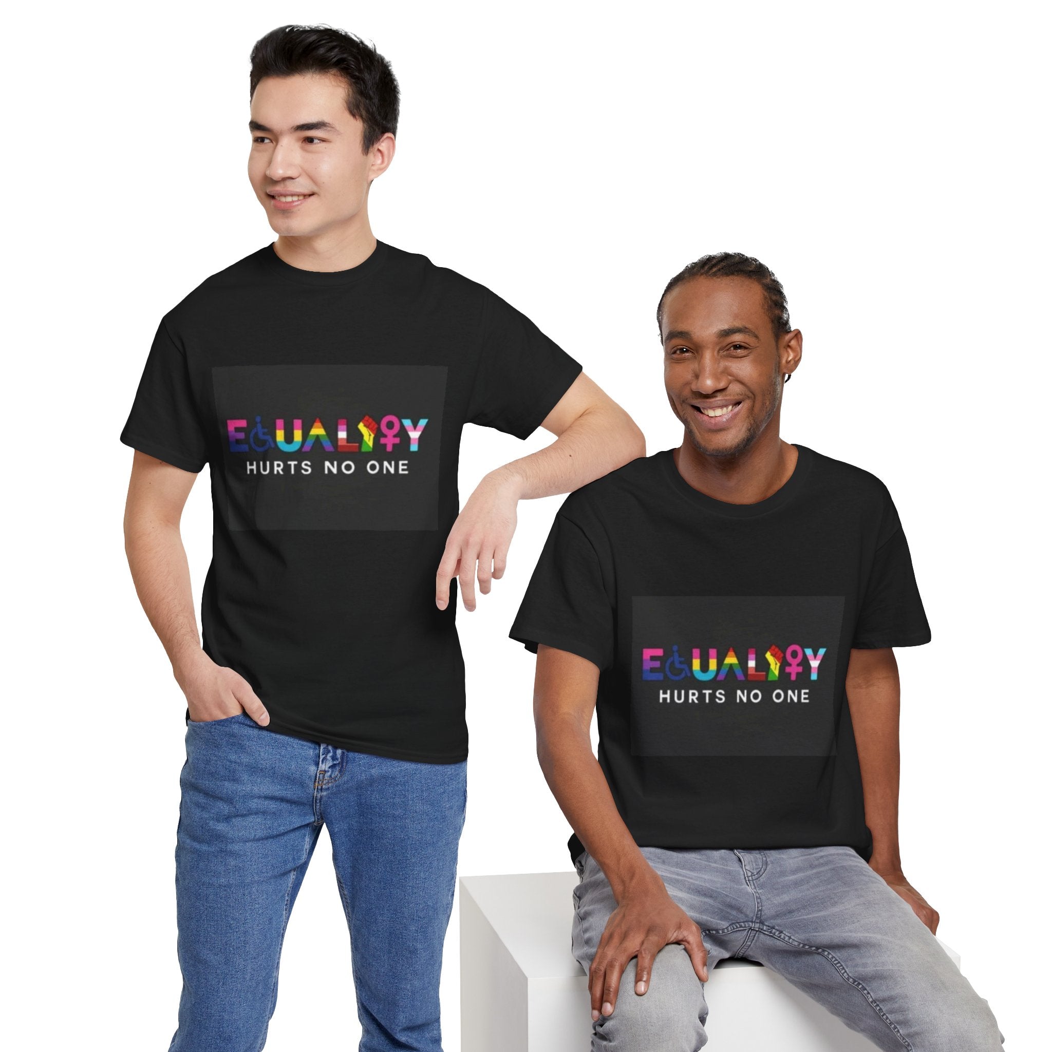 Equality Hurts No One T-Shirt - Unisex Heavy Cotton Tee for Pride and Activism Inclusivity Unisex