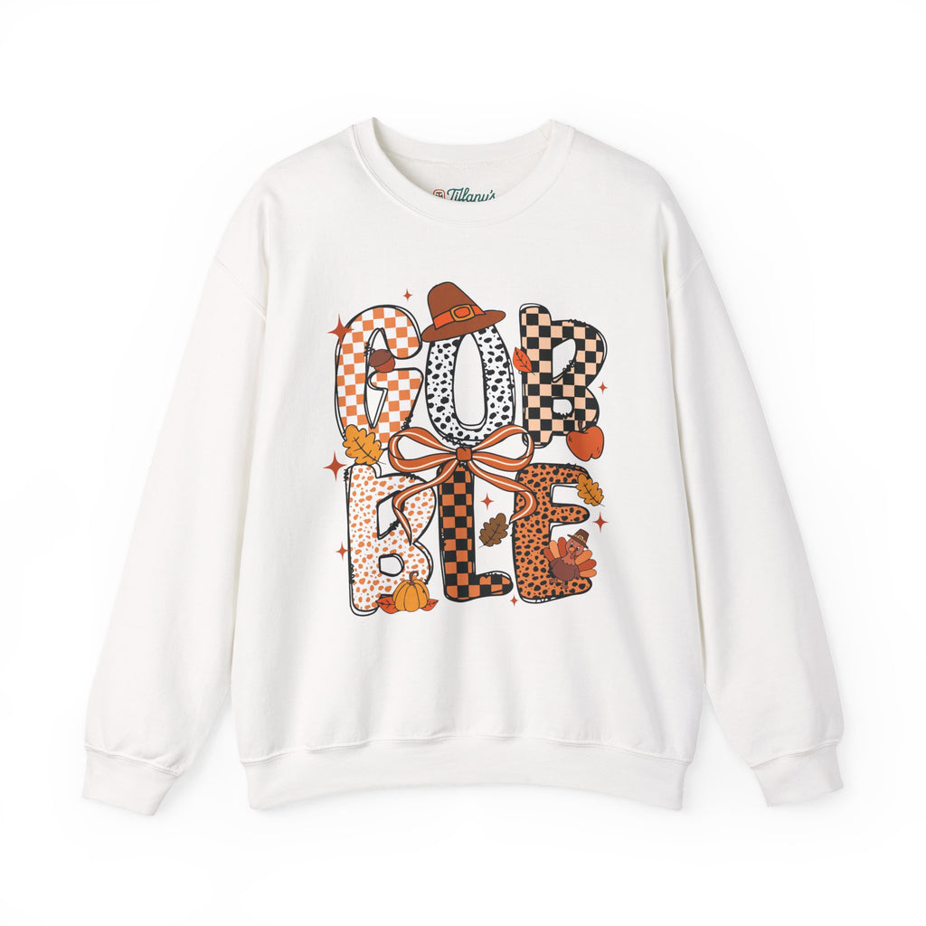 Thanksgiving Gobble Joliette Font Crewneck Sweatshirt