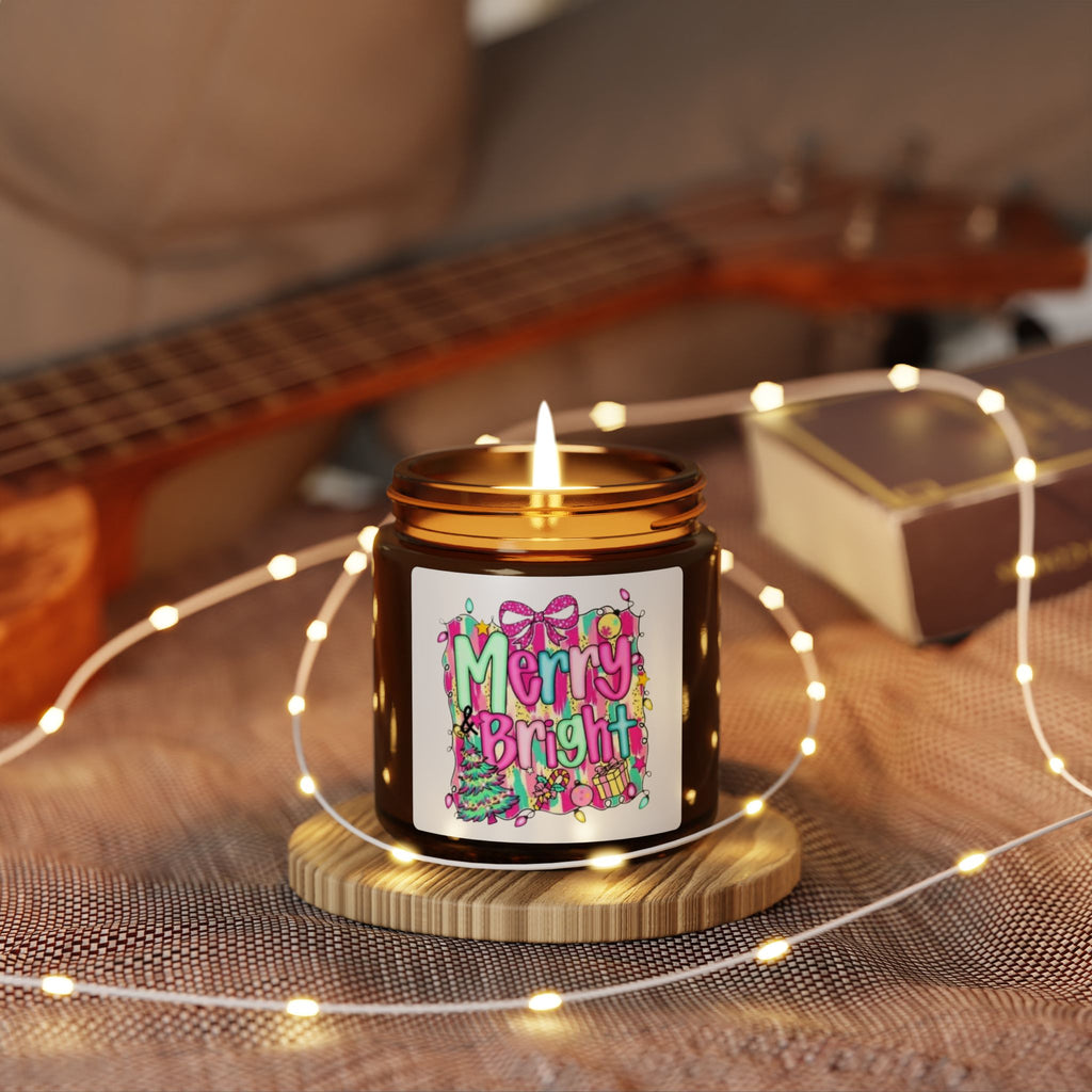 Merry & Bright Scented Soy Candle, Cozy Gift for Holidays, Aromatherapy, Home Decor, Festive Decoration, Eco-Friendly Candle