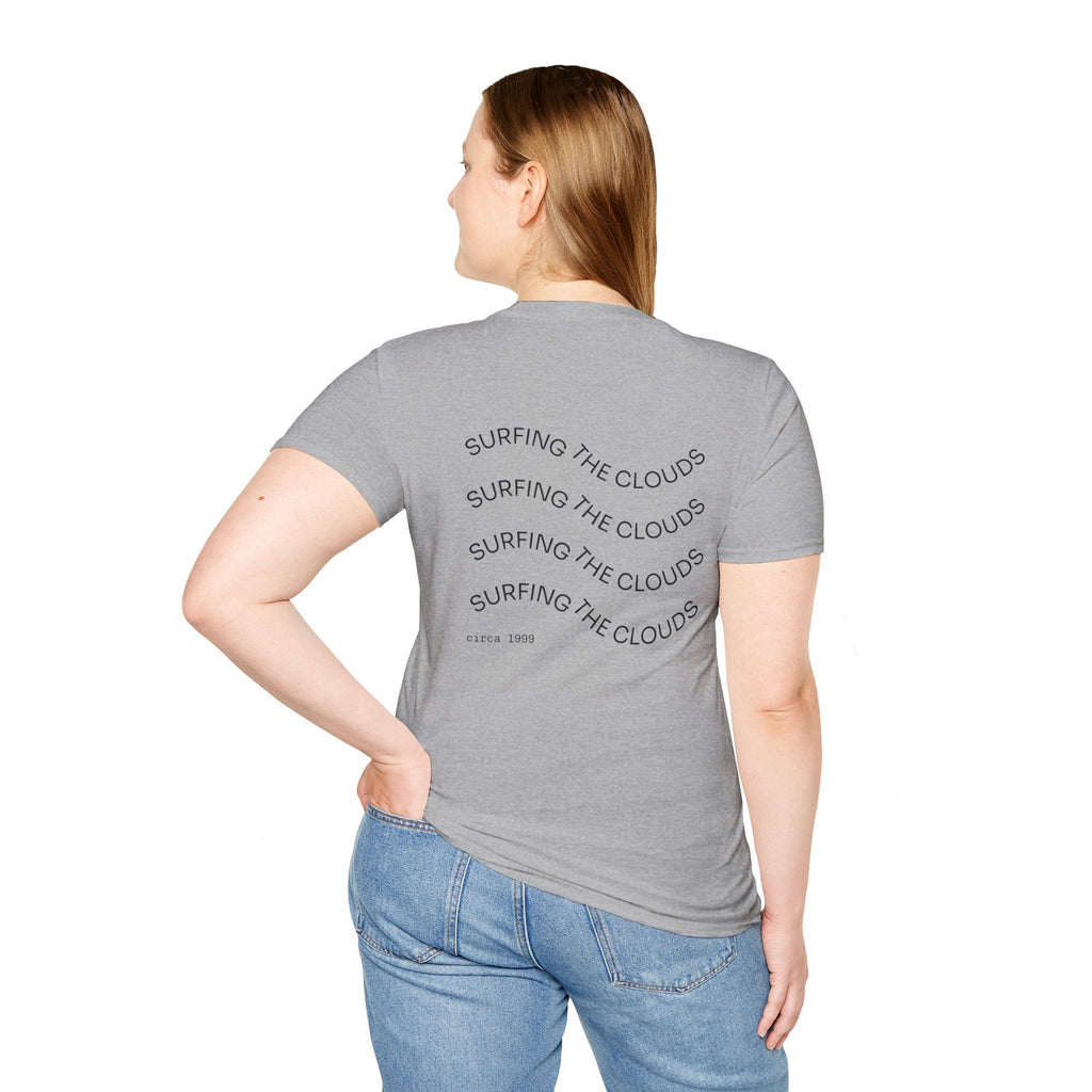 Playful Unicorn Graphic Tee, Surfer Style T-Shirt for Fun Lovers, Perfect Gift for Birthdays, Festivals, Casual Wear, Unisex Softstyle Shirt