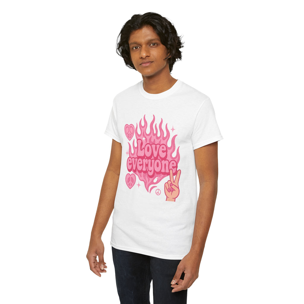 Love Everyone Unisex Heavy Cotton Tee - Peace & Love Graphic T-Shirt Inclusivity Unisex