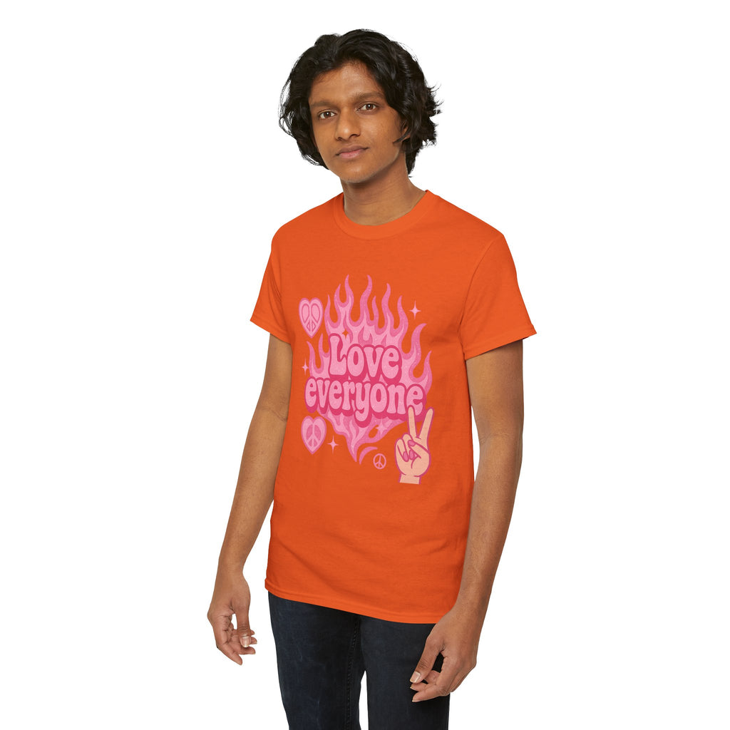 Love Everyone Unisex Heavy Cotton Tee - Peace & Love Graphic T-Shirt Inclusivity Unisex