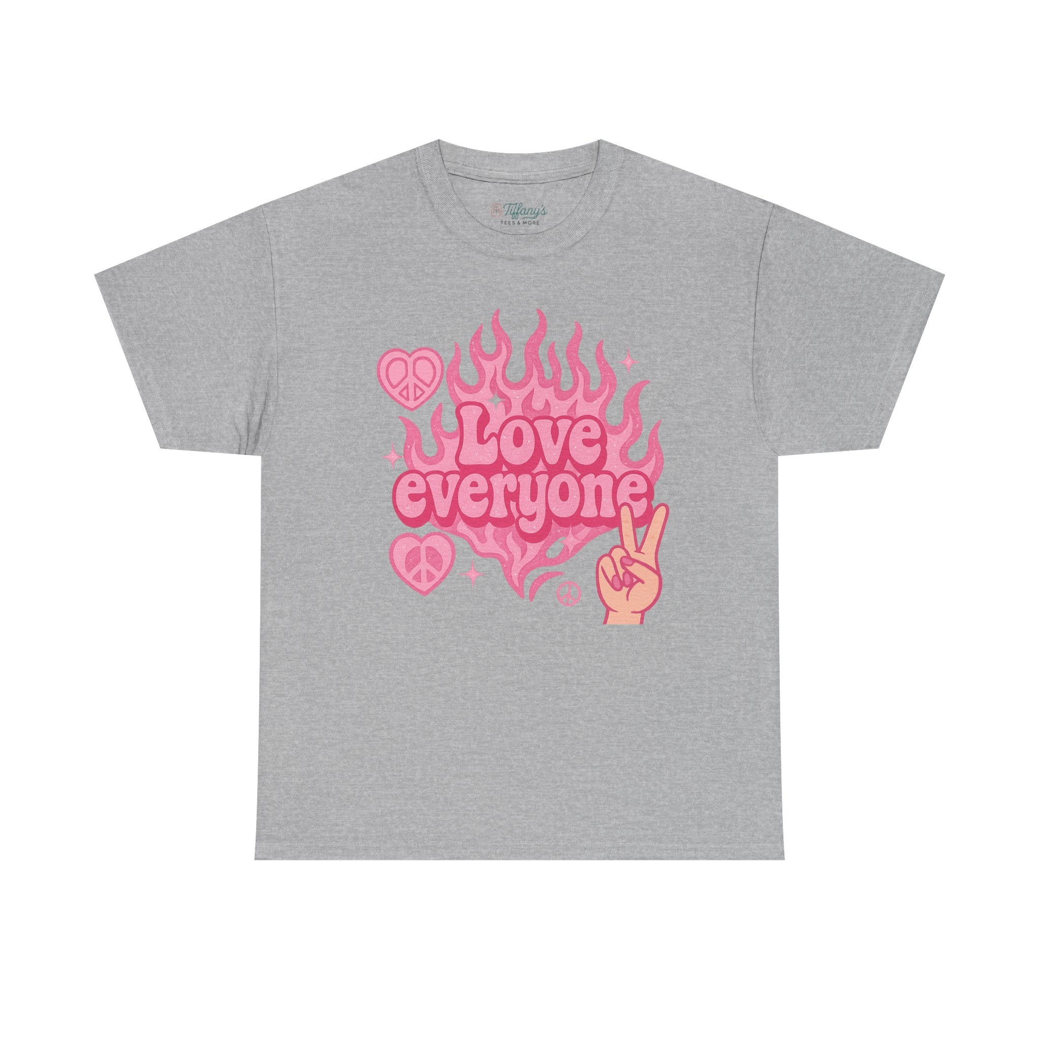 Love Everyone Unisex Heavy Cotton Tee - Peace & Love Graphic T-Shirt Inclusivity Unisex