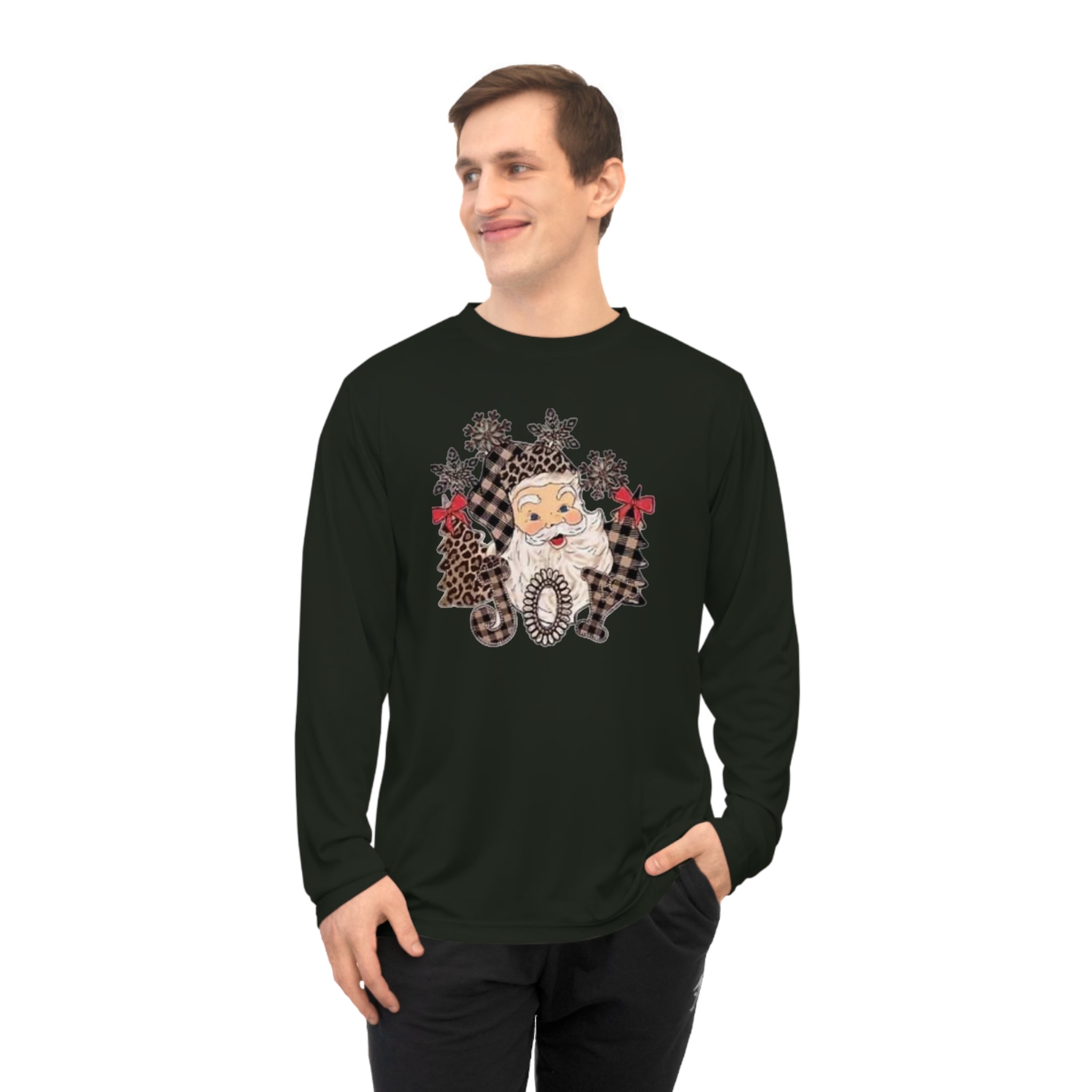 Joyful Holiday Unisex Performance Long Sleeve Shirt | Great for Christmas, Gift, Winter Wear, Casual, Athleisure.