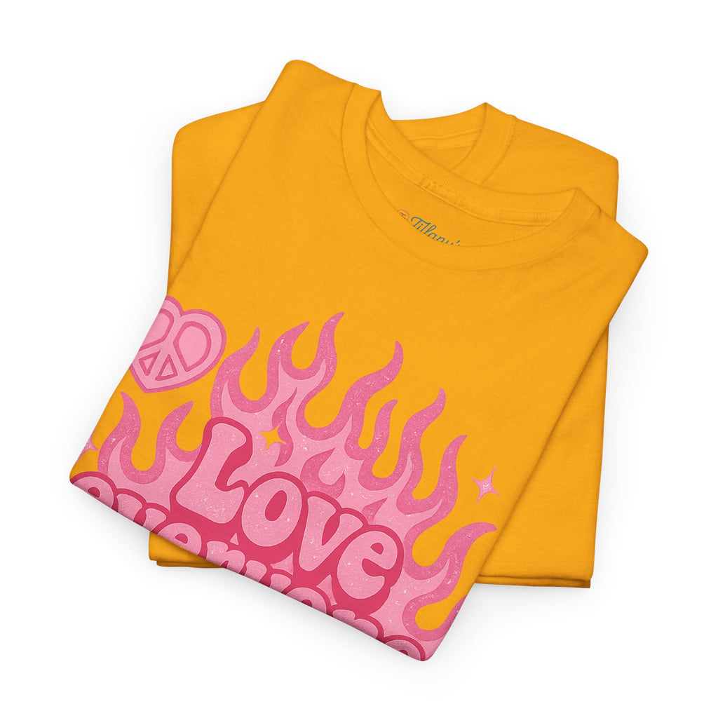 Love Everyone Unisex Heavy Cotton Tee - Peace & Love Graphic T-Shirt Inclusivity Unisex