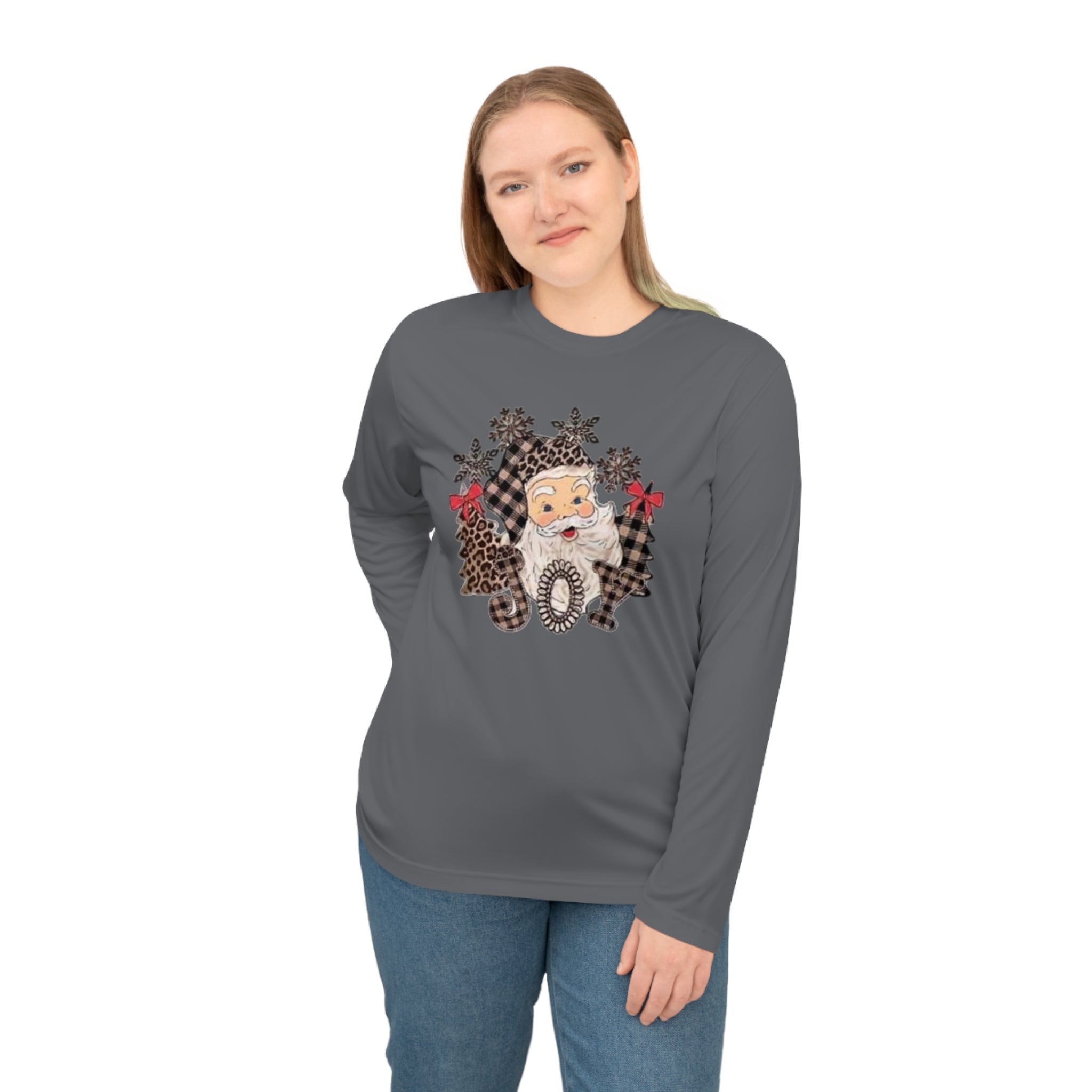 Joyful Holiday Unisex Performance Long Sleeve Shirt | Great for Christmas, Gift, Winter Wear, Casual, Athleisure.
