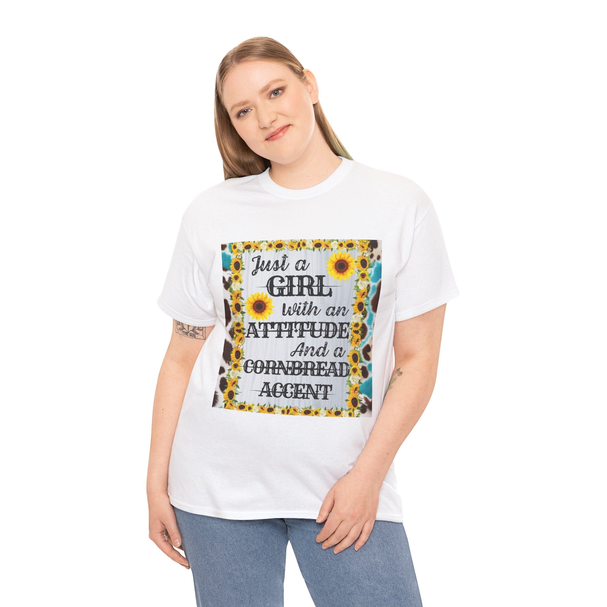 Sassy Attitude Tee - Unisex Heavy Cotton T-Shirt, Casual Wear, Gift for Her, Fun Graphic Top, Southern Charm Apparel