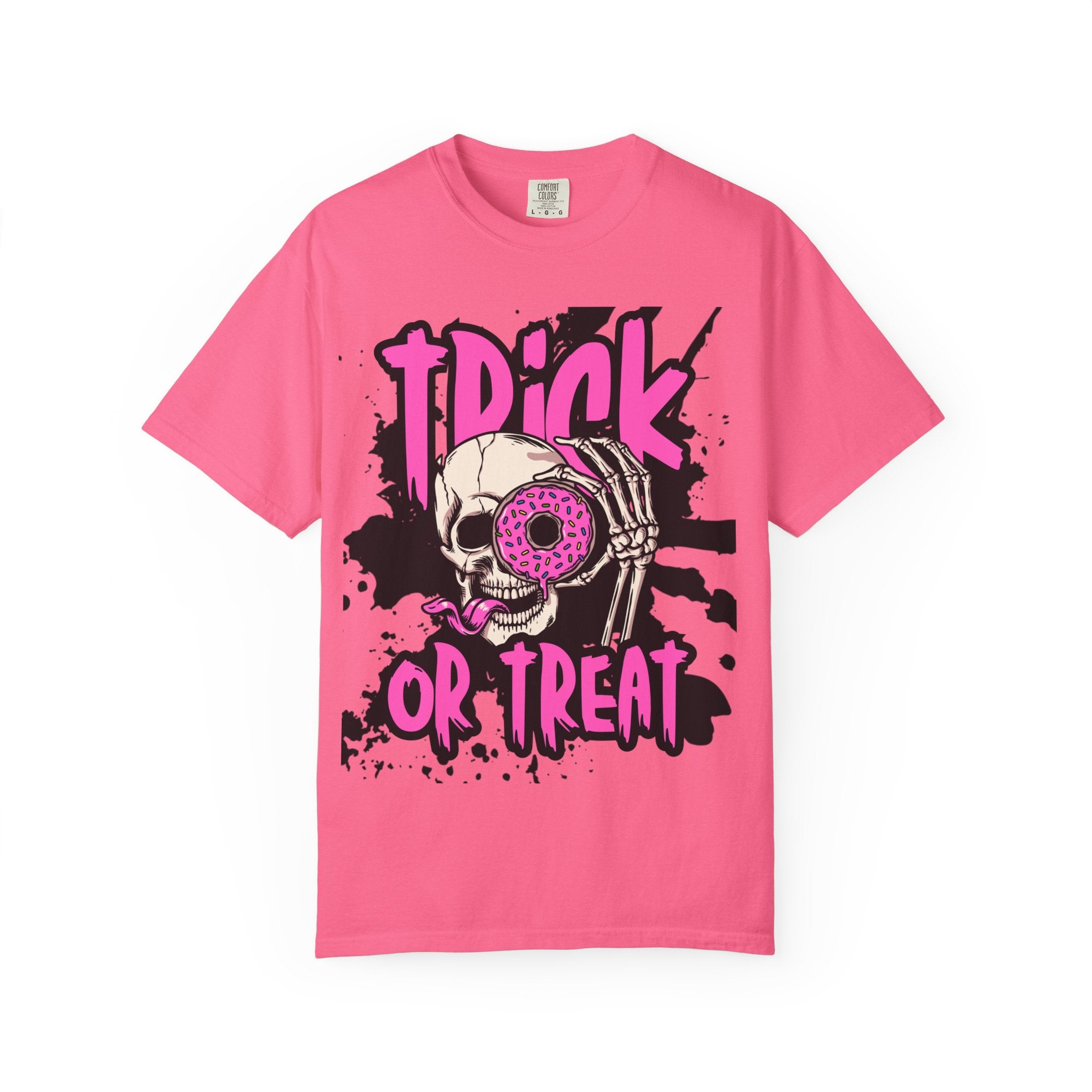 Trick or Treat Unisex Garment-Dyed T-Shirt, Halloween Shirt, Spooky Tee, Graphic T-Shirt, Casual Wear, Festival Clothing