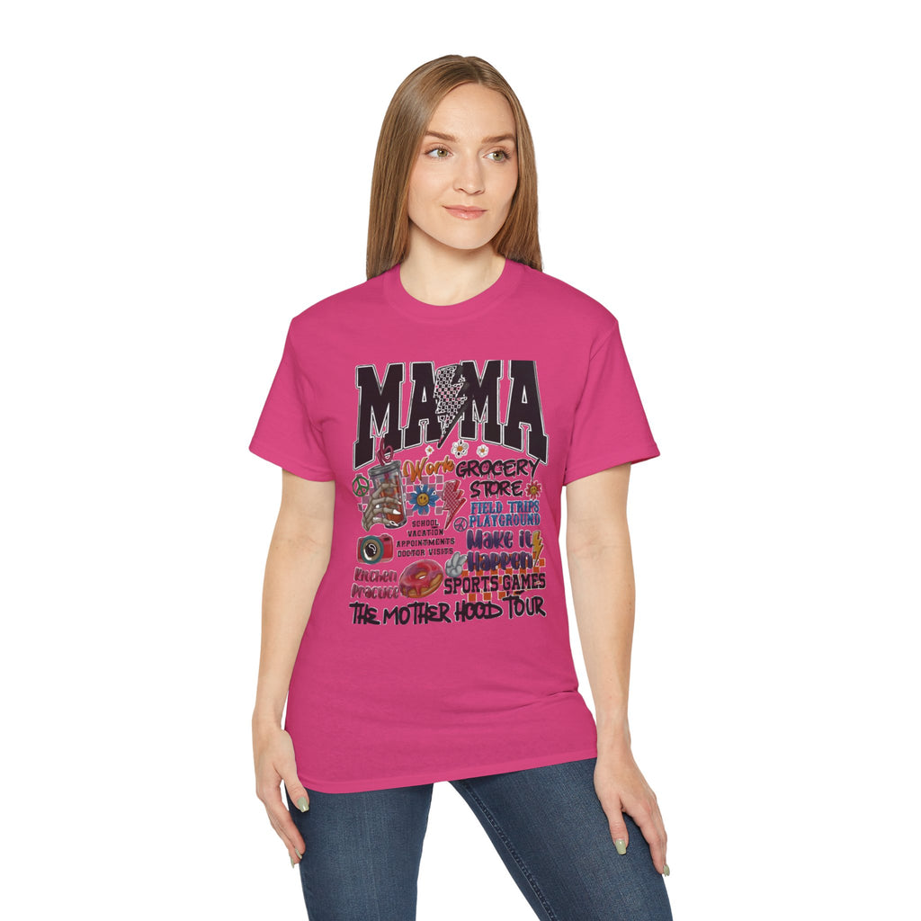 Mama:The Motherhood Tour Unisex Tee, Gift for Mom, Funny Shirt, Mother's Day, Family Outing, Parenting Humor