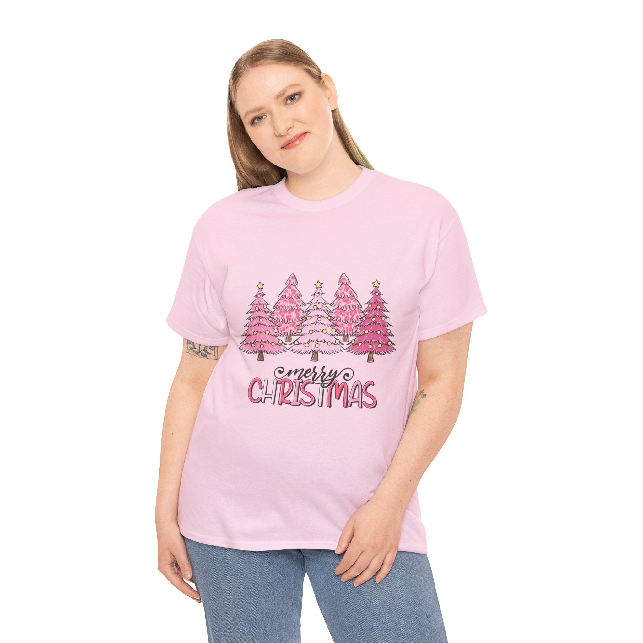 Merry Christmas Unisex Heavy Cotton Tee - Festive Holiday Shirt