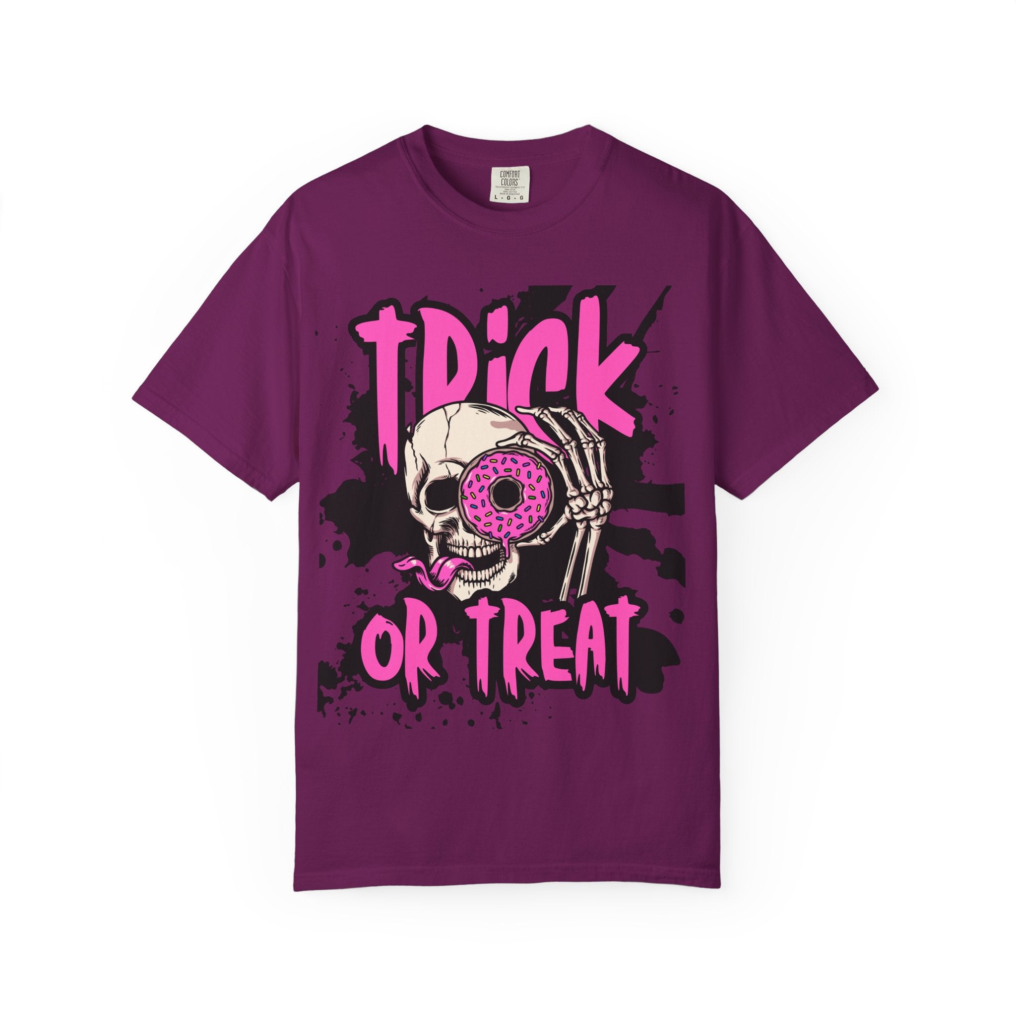 Trick or Treat Unisex Garment-Dyed T-Shirt, Halloween Shirt, Spooky Tee, Graphic T-Shirt, Casual Wear, Festival Clothing