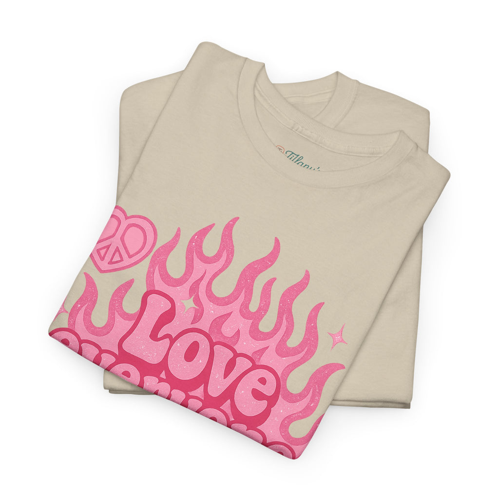 Love Everyone Unisex Heavy Cotton Tee - Peace & Love Graphic T-Shirt Inclusivity Unisex